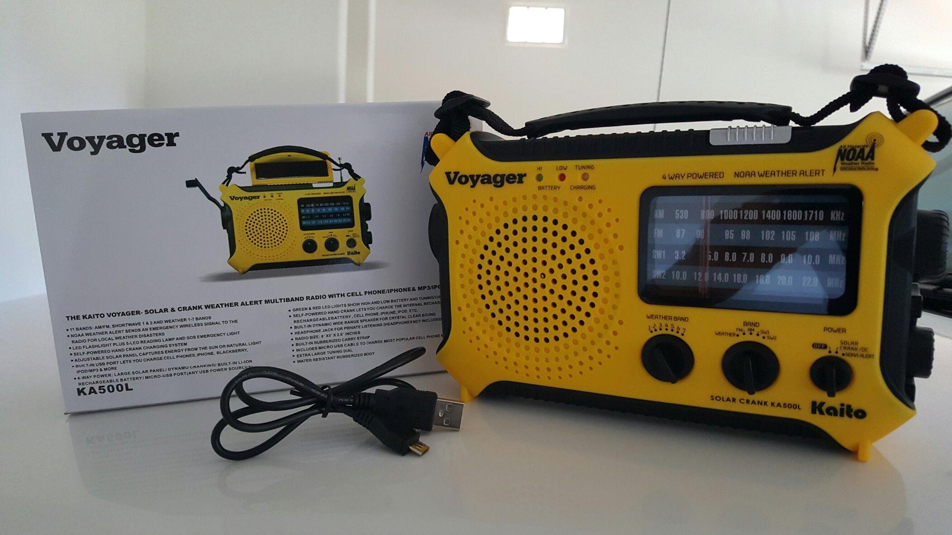 Kaito KA500 5-way Powered Emergency AM/FM/SW NOAA Weather Alert Radio with Solar, Dynamo Crank, Flashlight and Reading Lamp customer photo 1