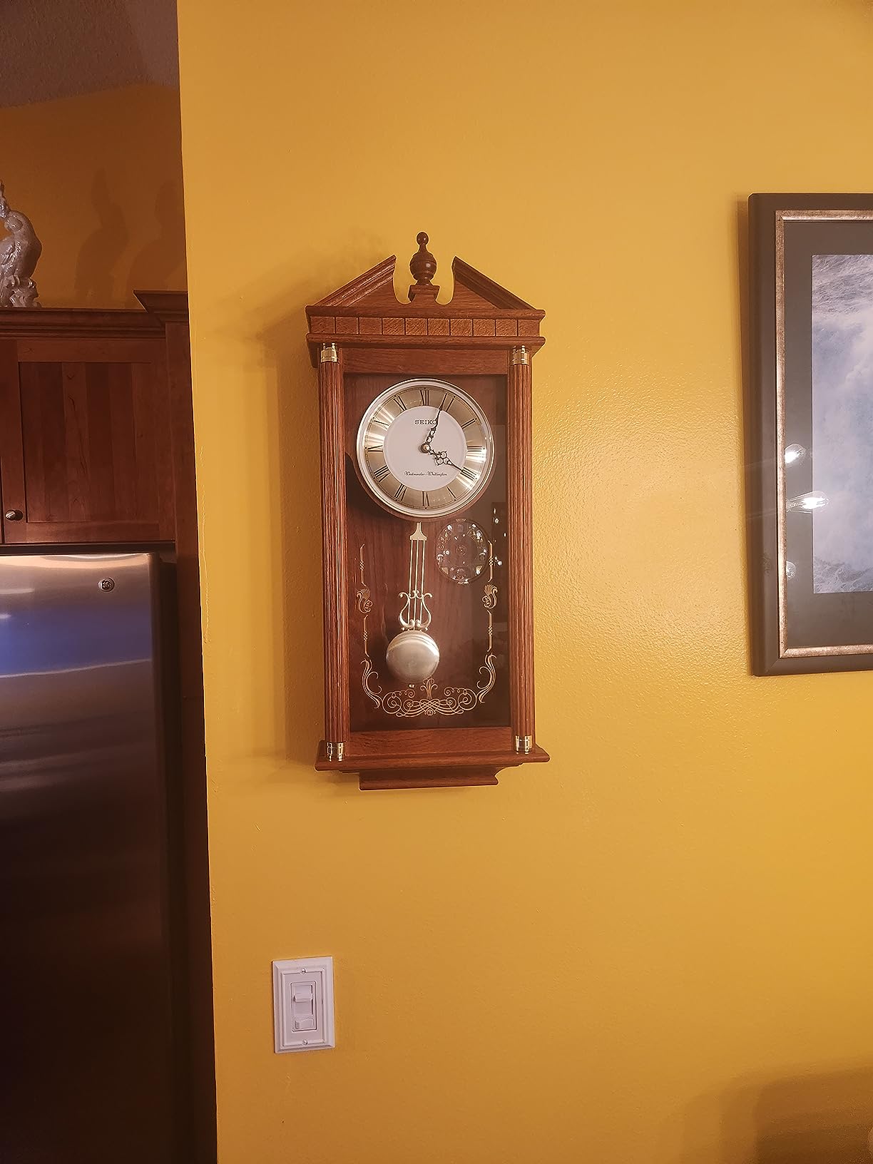 SEIKO Arched Wall Clock with Pendulum and Dual Chimes customer photo 2
