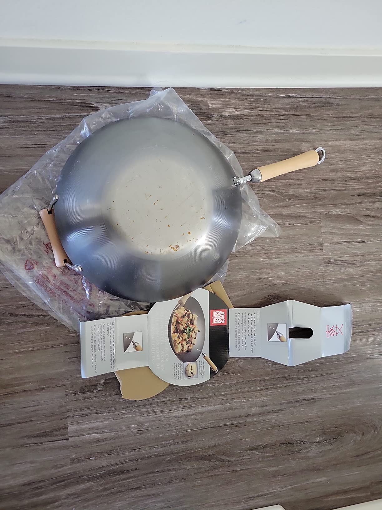 JOYCE CHEN Classic Series 14-Inch Carbon Steel Wok with Birch Handles customer photo 1