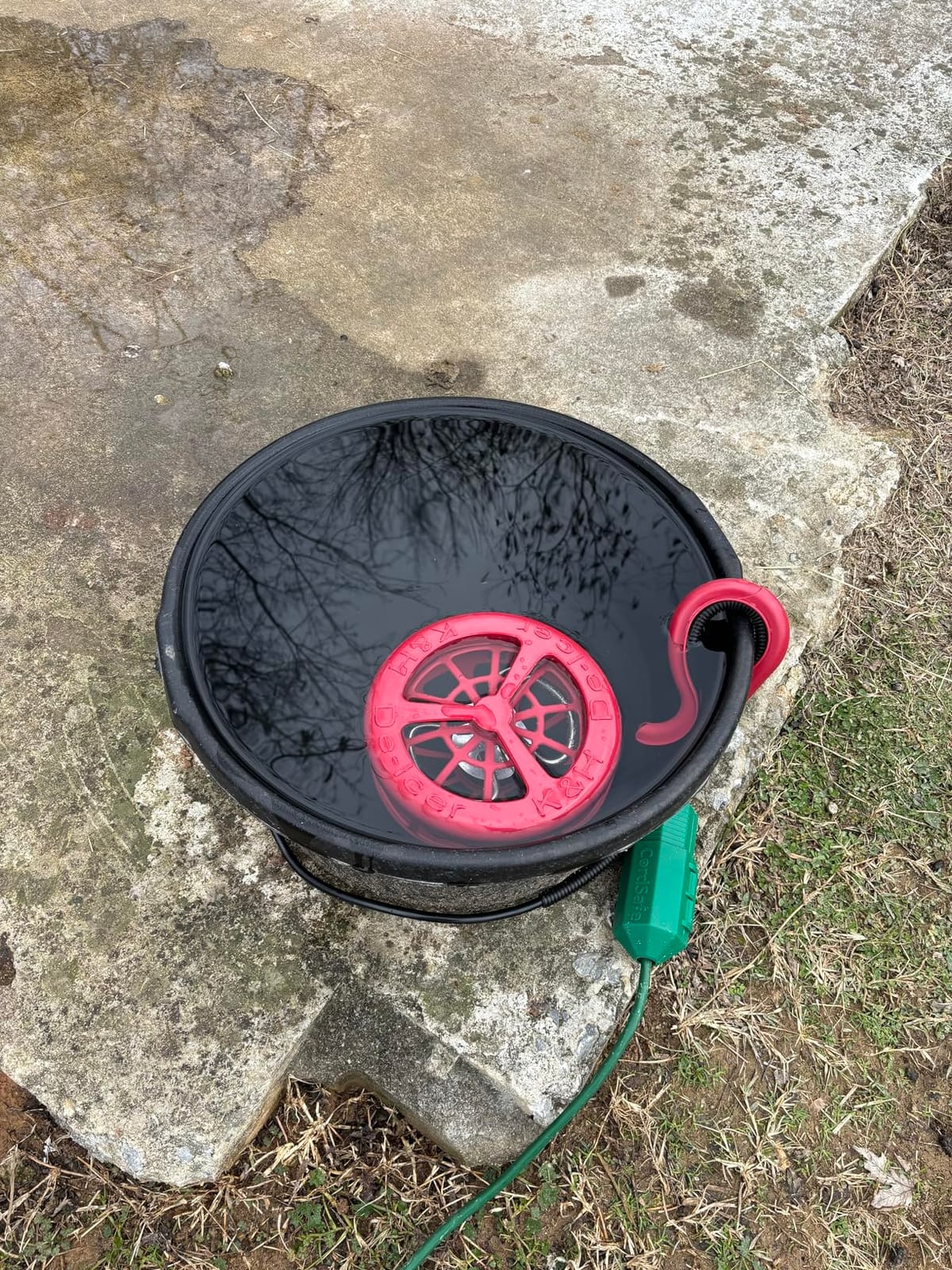 K&H Stock Tank Deicer, Pond Heater, 250W, Safety Listed, Red | Floating or Submersible Stock Tank Heater; Pond & Water Trough Deicer for Horses, Cattle & Livestock; Cage & Cord Clip customer photo 2