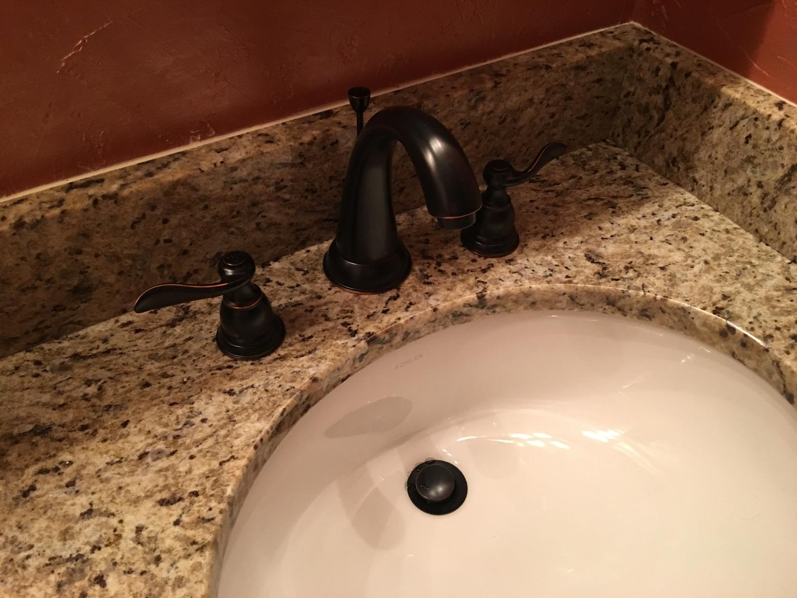 Delta Windemere Oil Rubbed Bronze Bathroom Faucet 3 Hole, 8 Inch Widespread Bathroom Sink Faucet for Vanity, Metal Push-Pop Drain Assembly, Oil Rubbed Bronze B3596LF-OB customer photo 1
