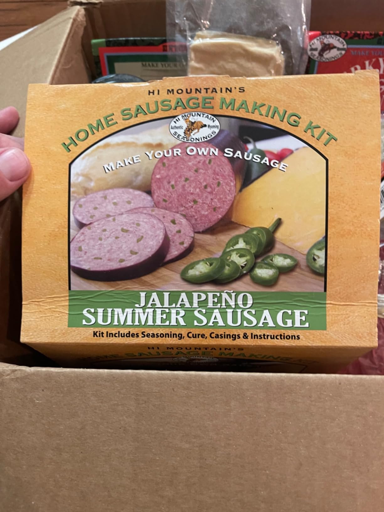 Hi Mountain JALAPENO Summer Sausage Kit | Complete sausage seasoning kit. Includes: Seasoning, cure & 10 casings. Beef, pork, venison, deer, elk. Makes up to 30 lbs customer photo 1
