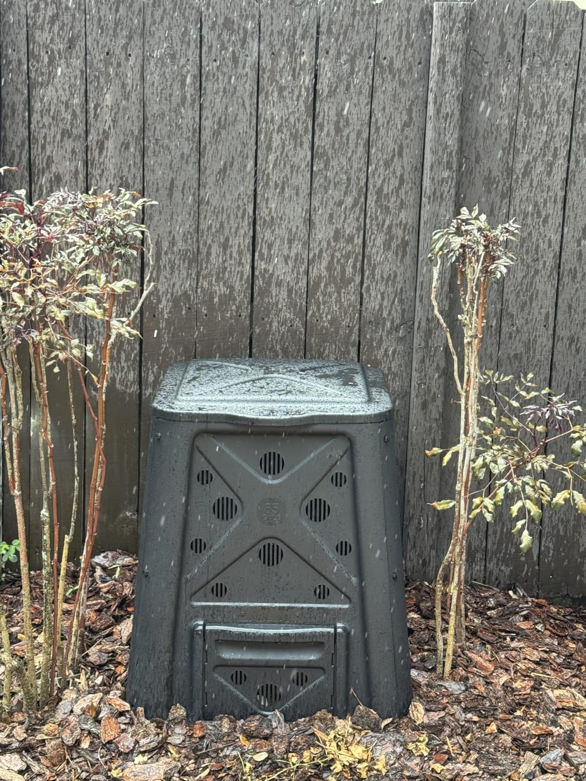 Redmon Outdoor Compost Bin with Lift Off Lid, 4-Door Access & Vent Holes, 65 Gallon, Black - Composting Bin Container for Kitchen Food Waste Recycling customer photo 1