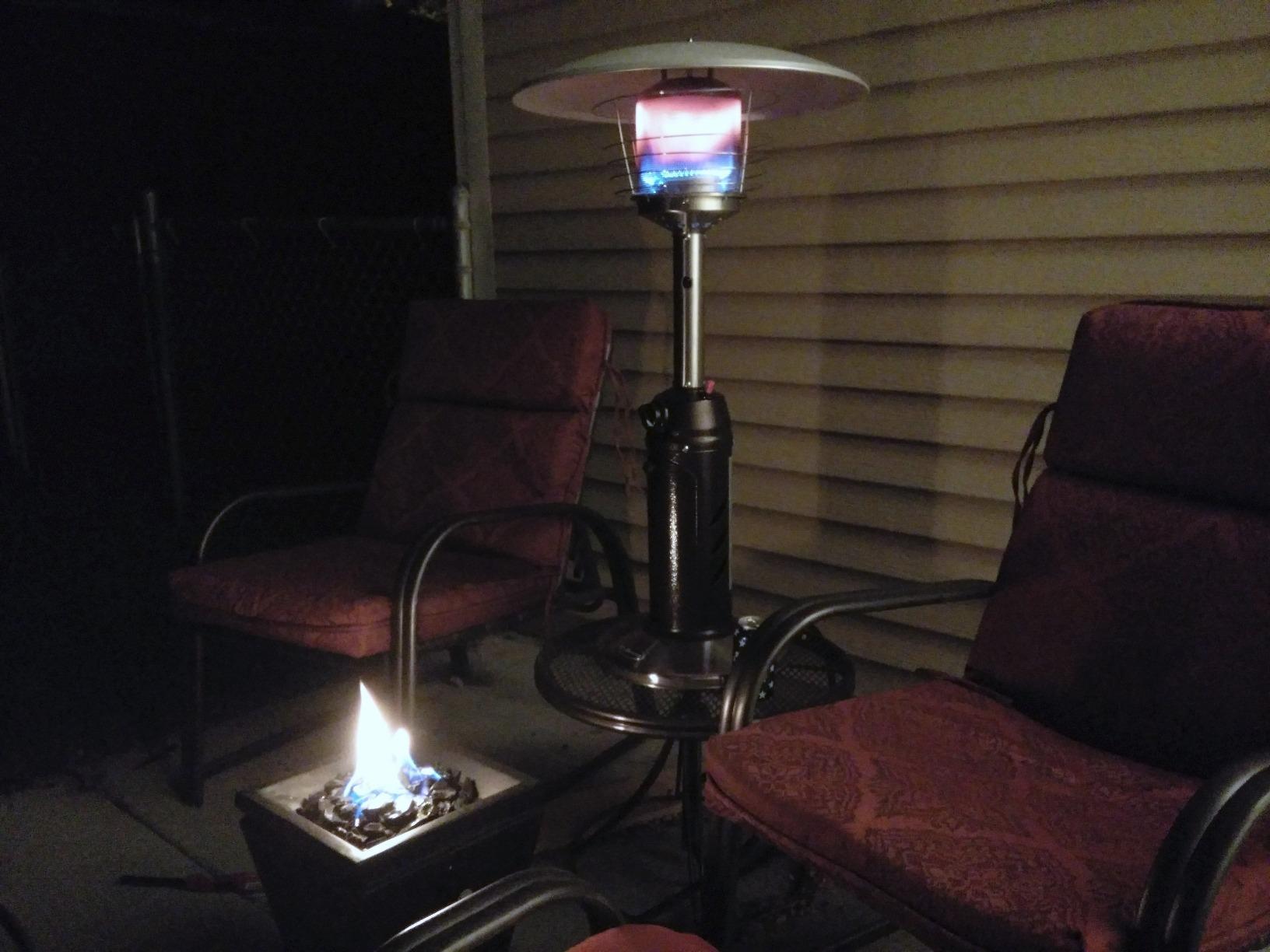 Hiland HLDS032-BB Portable Table Top Patio Heater, 11,000 BTU, Use 1lb or 20Lb Propane Tank, Hammered Bronze customer photo 1