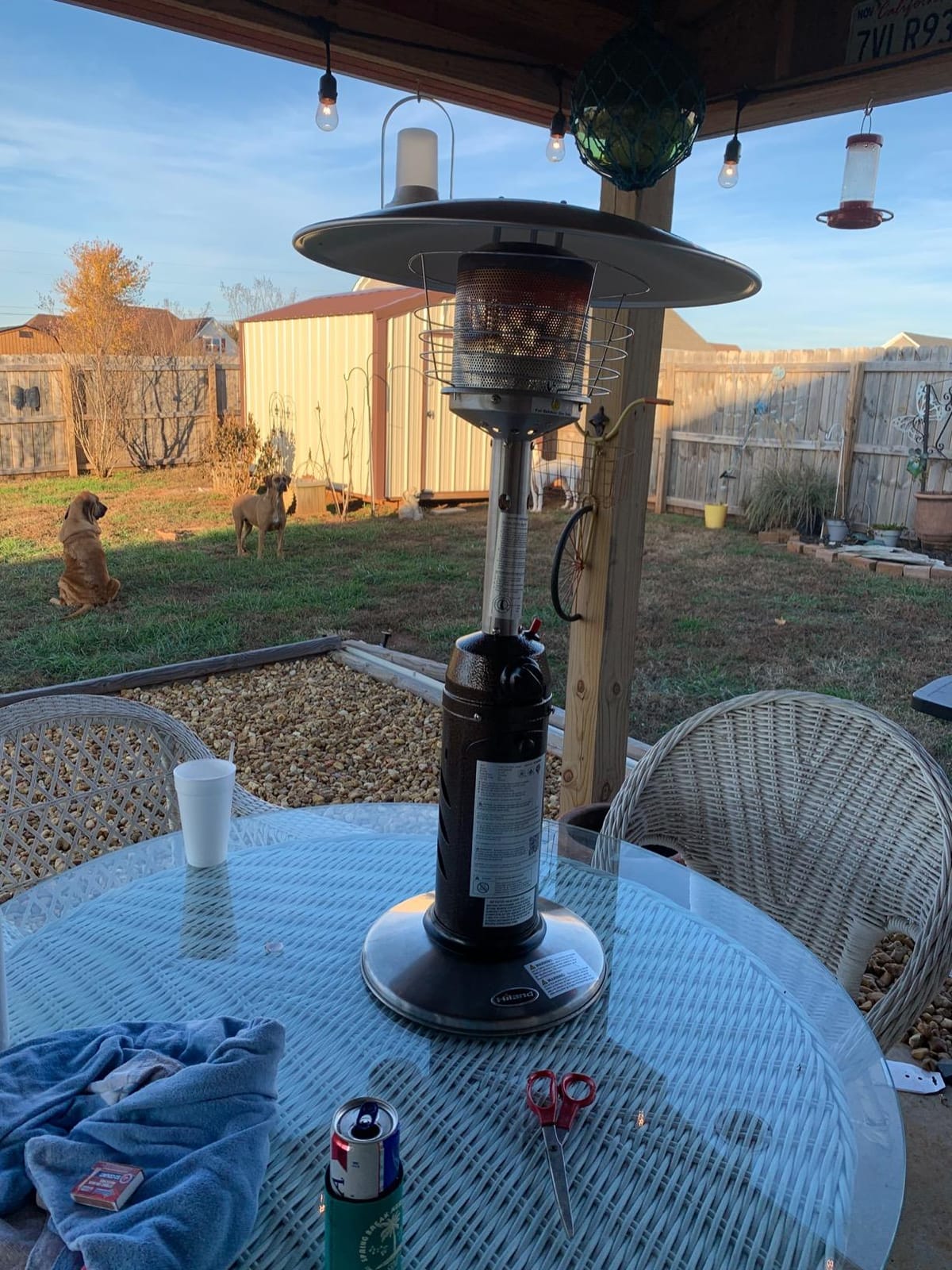 Hiland HLDS032-BB Portable Table Top Patio Heater, 11,000 BTU, Use 1lb or 20Lb Propane Tank, Hammered Bronze customer photo 2