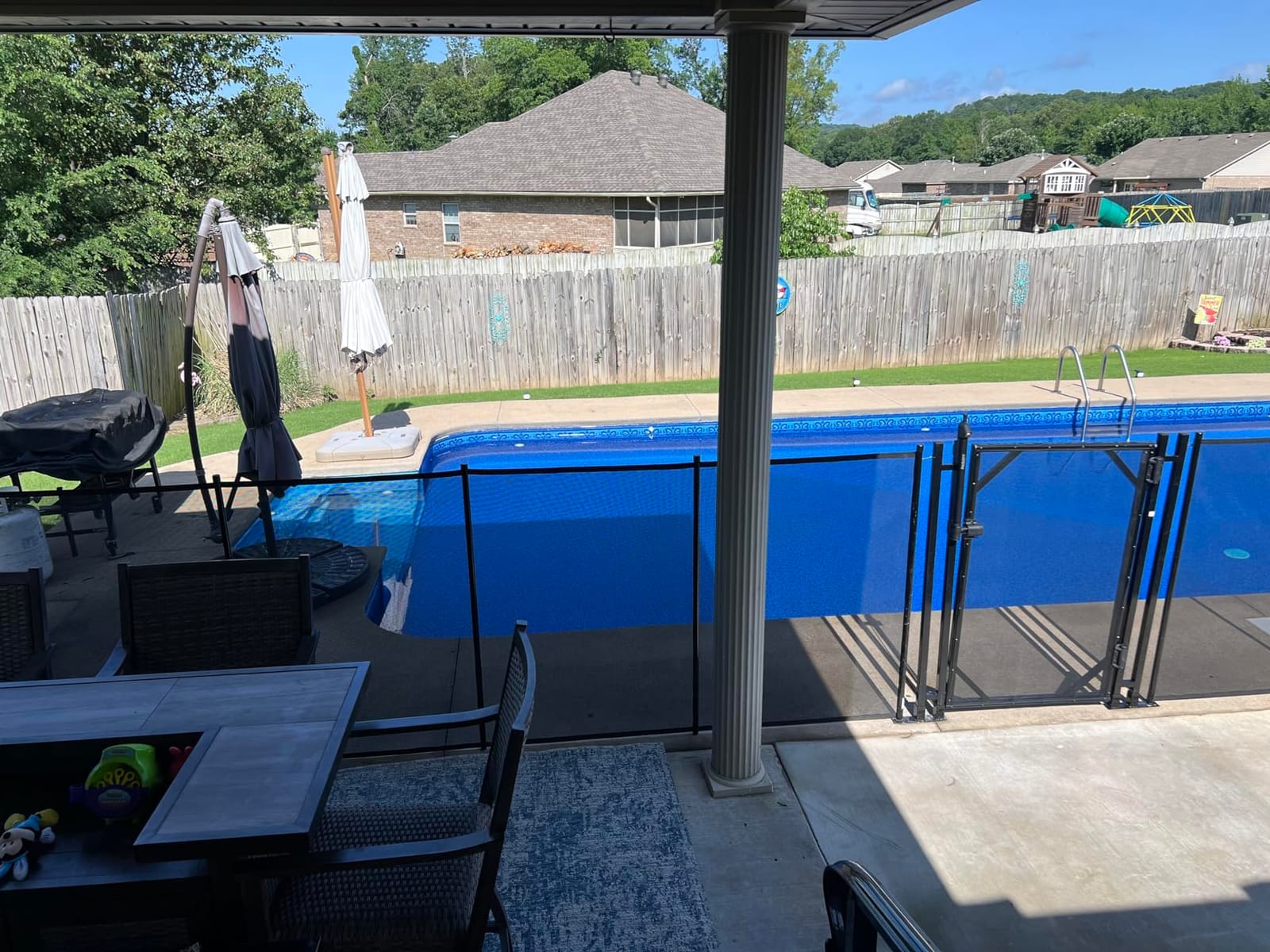 WaterWarden Pool Safety Fence 4' x 12', UL Certified to ASTM F2286 Safety Standards, Removable, Easy DIY Installation, Black Protective Mesh Netting with Black Frames customer photo 1
