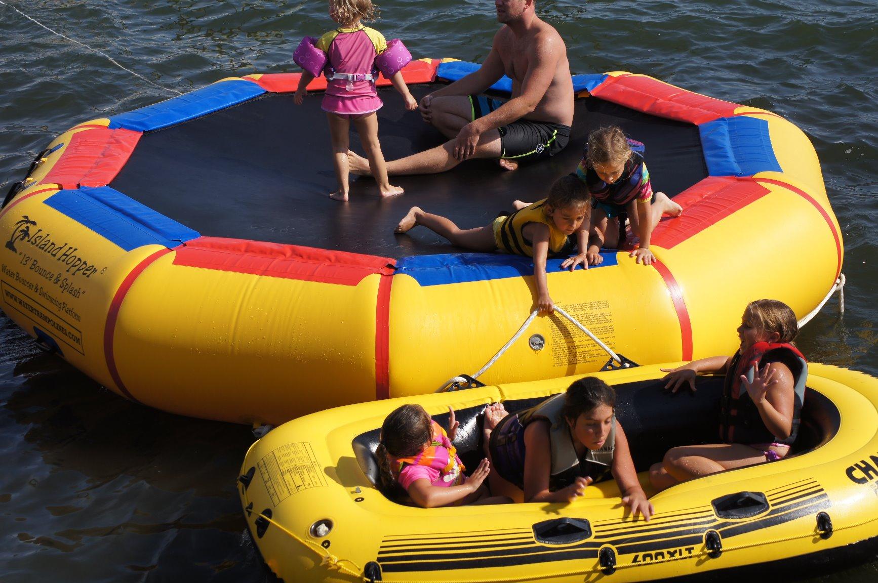 Island Hopper 13' Bounce N Splash Padded Water Bouncer - Durable Inflatable Trampoline - Spring-Less Design with Foam Padding - Water Trampoline for Lake Supports 500 lbs customer photo 1