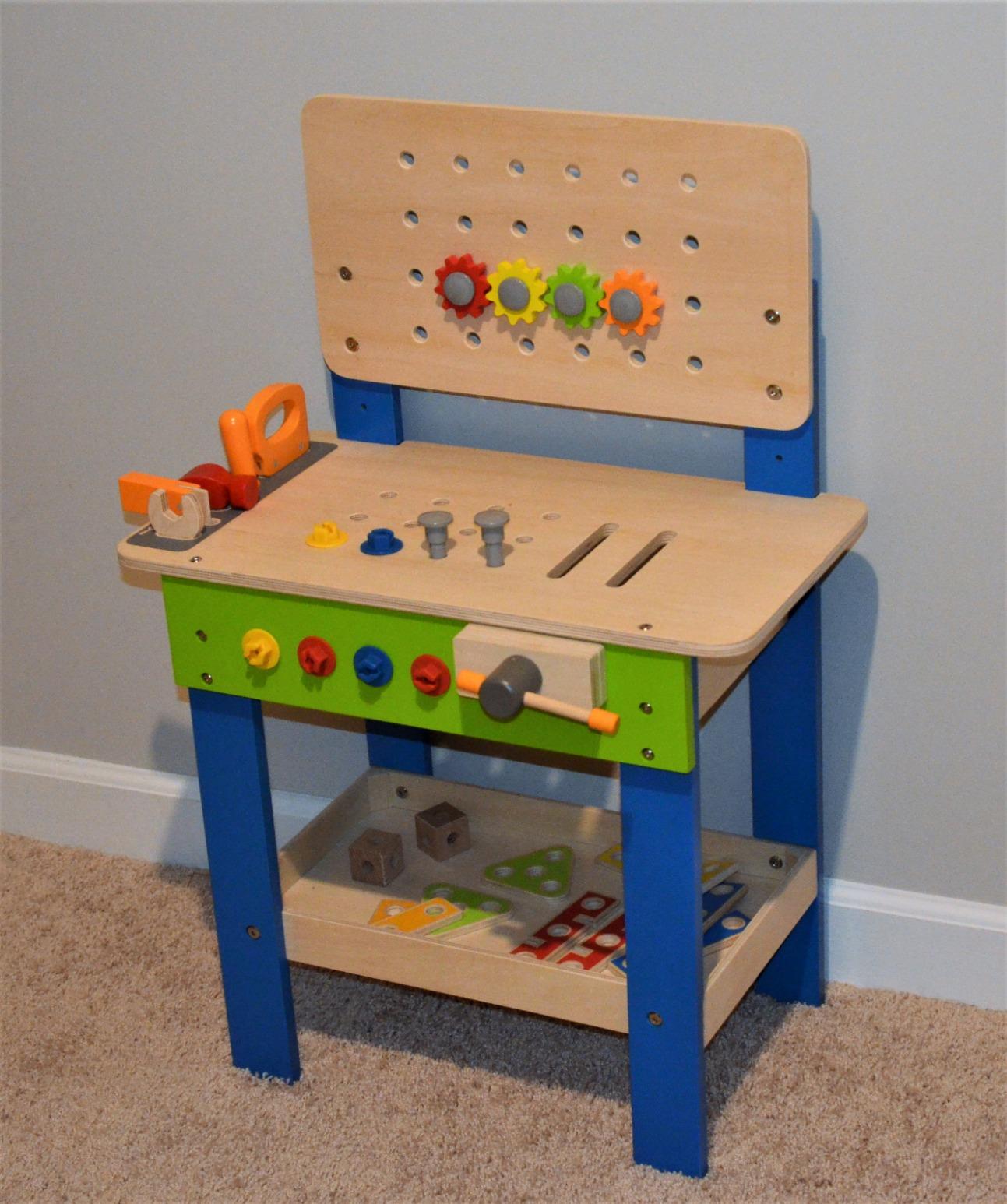 Award Winning Hape Master Workbench Kid's Wooden Toolbench Pretend Builder Set, Multicolor customer photo 1