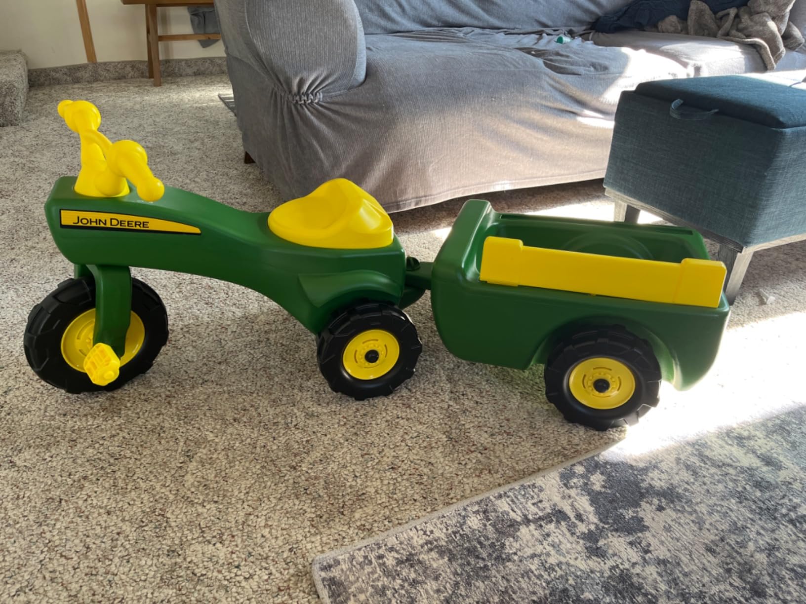 John Deere Ride On Toys Pedal Tractor with Wagon for Kids Aged 18 Months to 3 Years, Green/Yellow customer photo 2
