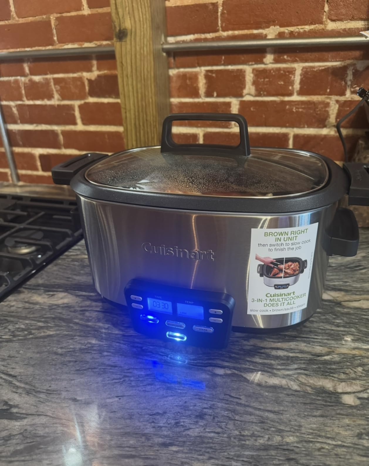 Cuisinart 3-In-1 Cook Central 6-Quart Multi-Cooker: Slow Cooker, Brown/Saute, Steamer, MSC-600 NAS, Silver customer photo 2