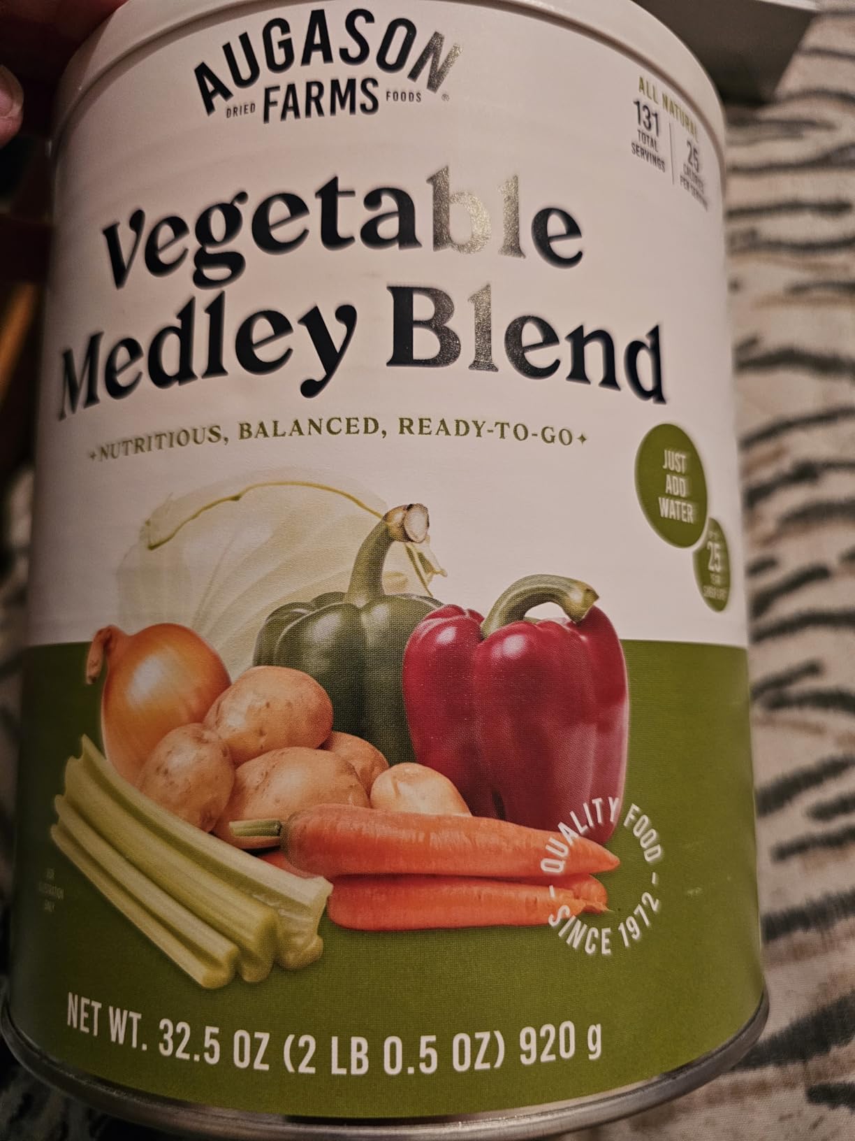 Augason Farms Vegetable Medley Blend Can | 131 Servings, Dehydrated Mixed Veggies, Gluten Free Emergency Food Supply with Long Shelf Life for Survival customer photo 2