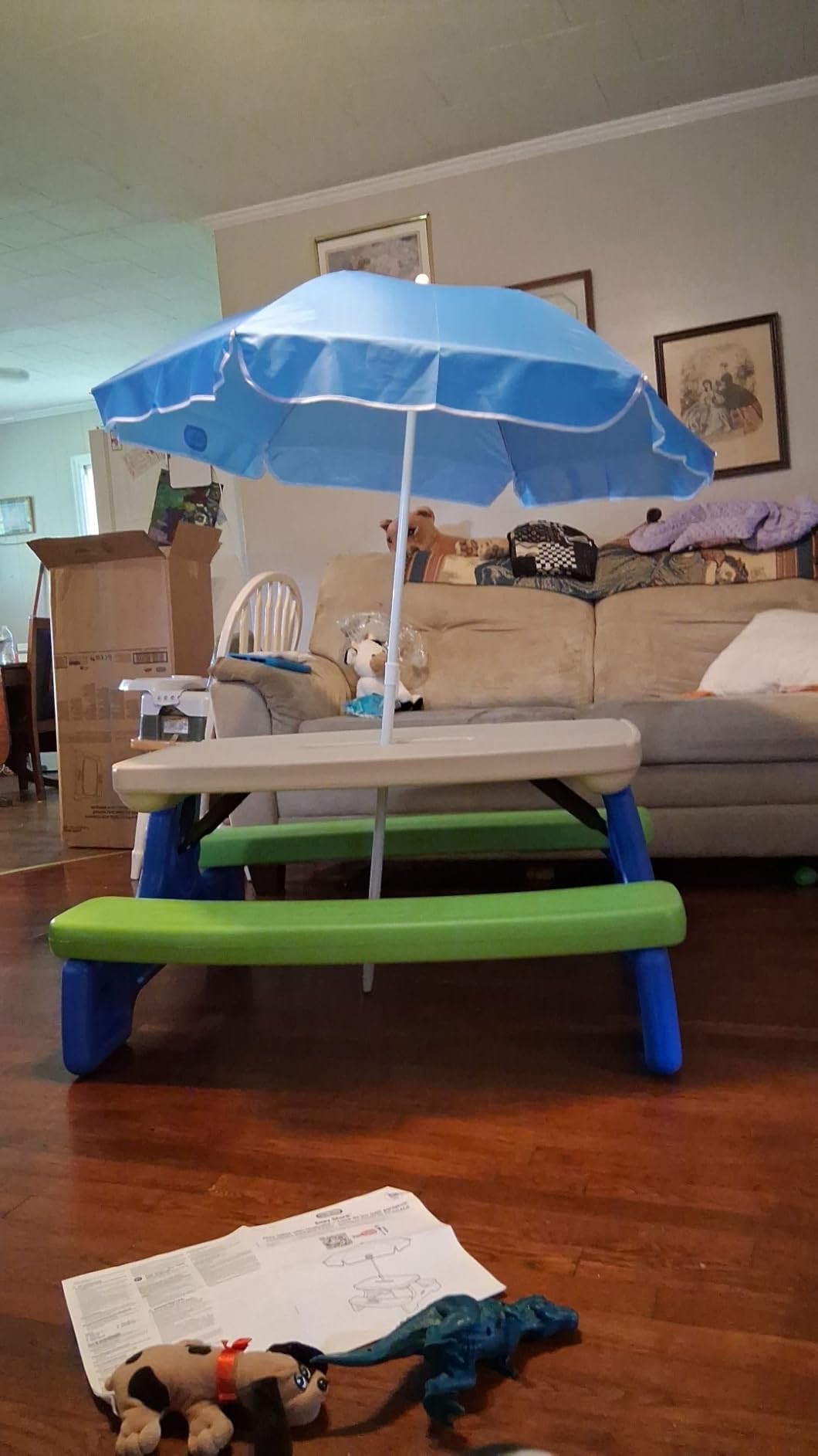 Little Tikes Easy Store Picnic Table with Umbrella, Multi Color customer photo 2