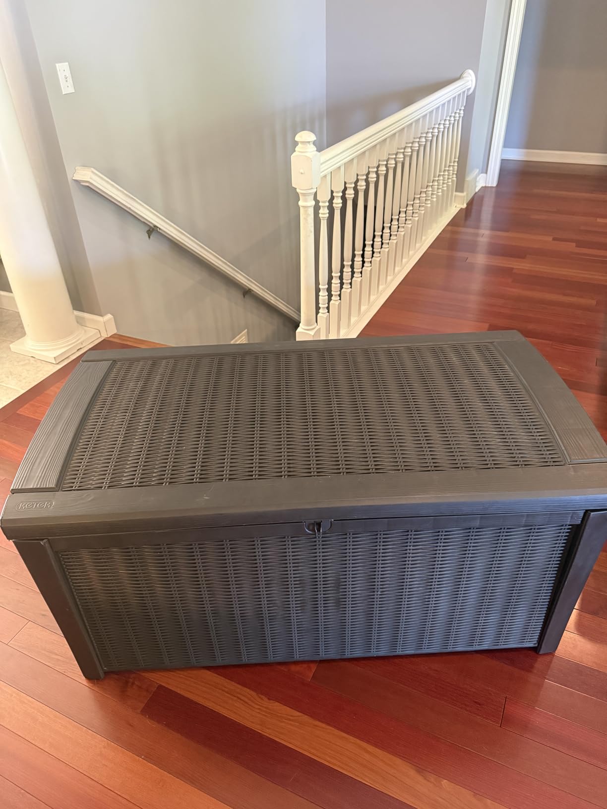 Keter 105-Gallon Deck Box, Brown | for Patio, Backyard & Garden - Lockable, Organizing, and Waterproof Plastic Container Bench customer photo 2
