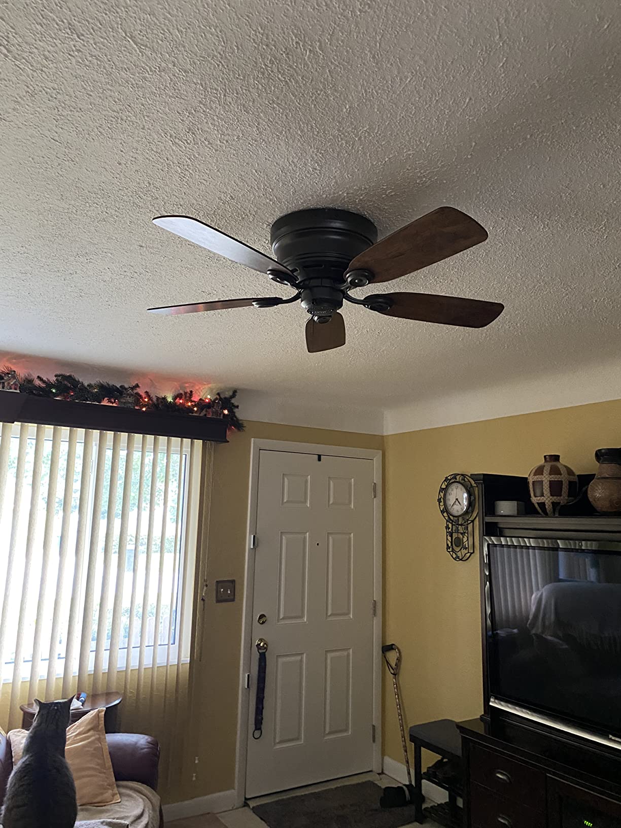Hunter Low Profile IV, Indoor, Ceiling Fan, No Light, 42 inch, Snow White | Low Profile Flush Mount, Pull Chain, 5 Blades, For Bedroom, Living Room, Kitchen, 51059 customer photo 2