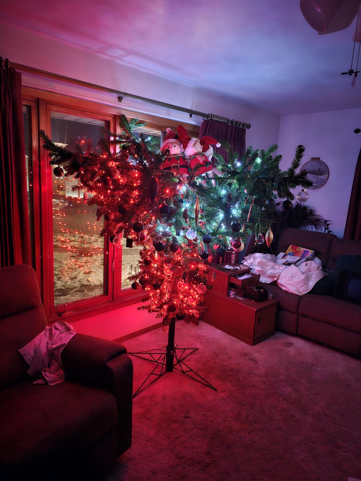 Vickerman 9' Upside Down Artificial Christmas Tree, Warm White Dura-lit LED Lights - Faux Upside Down Christmas Tree - Unique Seasonal Indoor Home Decor customer photo 2