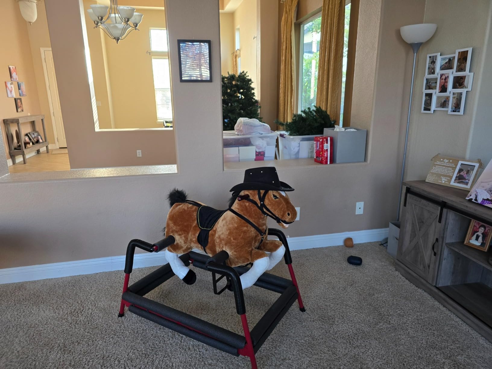 Qaba Spring Rocking Horse Durable Plush for Toddlers with Realistic Sounds - Bouncing Rocker Toy customer photo 2