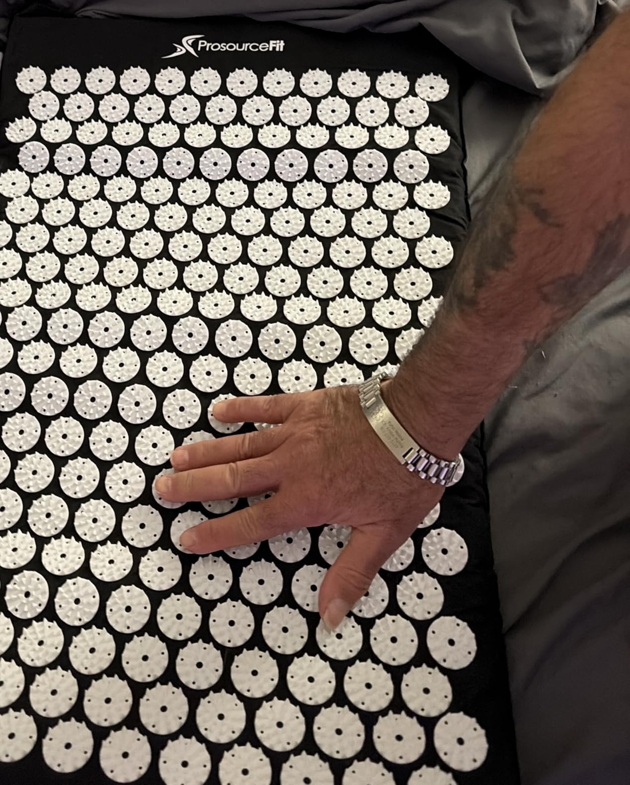 ProsourceFit Acupressure Mat and Pillow Set for Back/Neck Pain Relief and Muscle Relaxation, Blue customer photo 1
