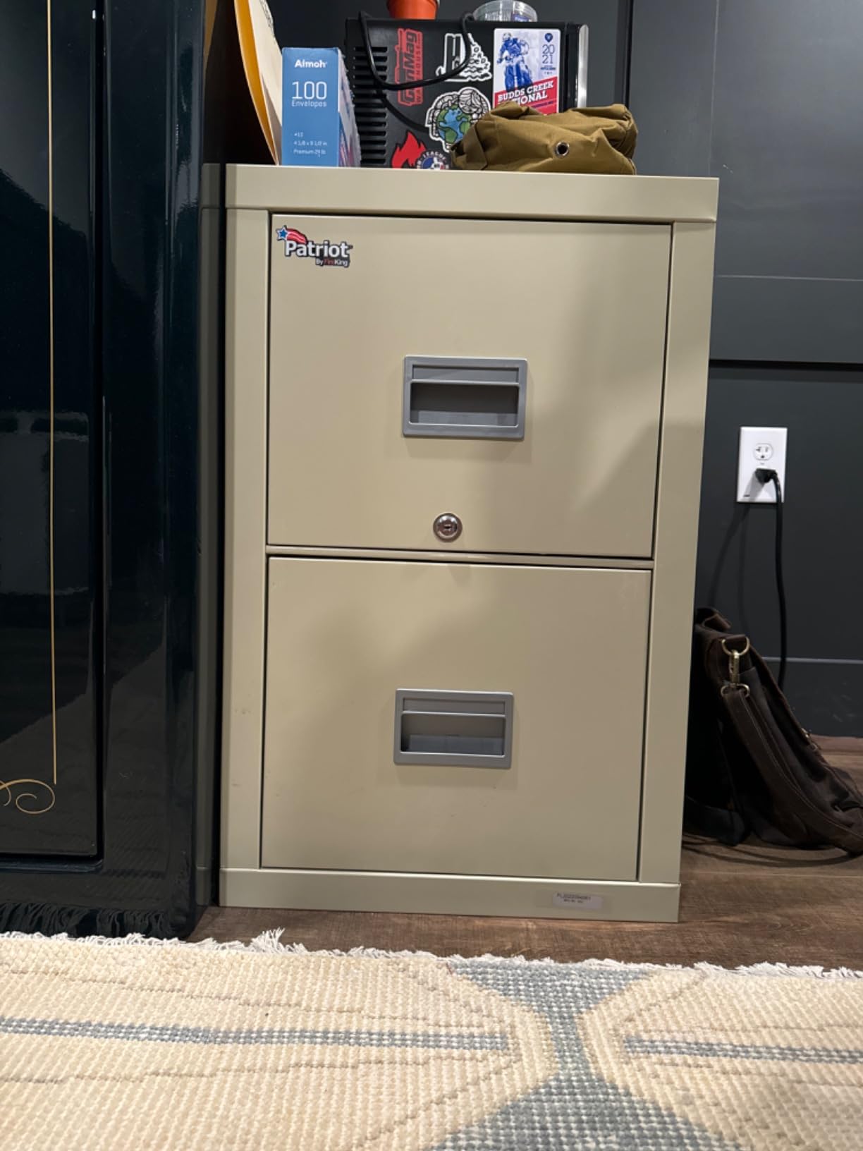 FireKing Patriot Vertical 2 Drawer Legal and Letter Fire Safe File Cabinet with Key Lock, 1 Hour Fire Rated, UL Rated & Water Resistant Home Safe, Made in The USA, Black customer photo 1