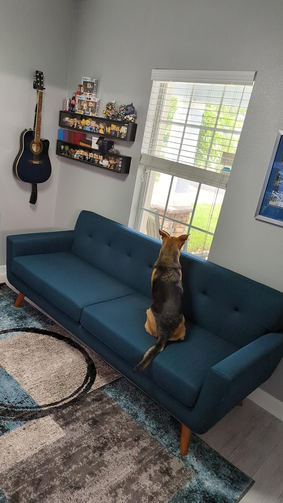 Modway Engage Mid-Century Modern Upholstered Fabric Sofa in Azure customer photo 1