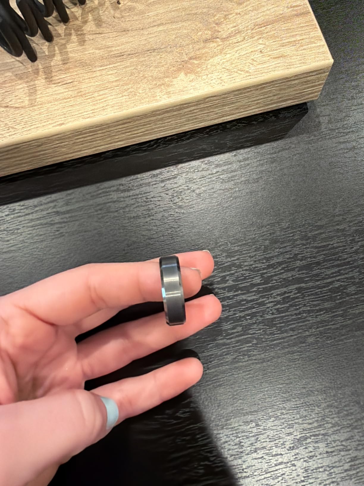 King Will Tungsten Men's Wedding Ring - Available in 6mm to 10mm | Black/Silver/Gunmetal/Gold, Beveled Polished Edge, Comfort Fit, Everyday Wear customer photo 2