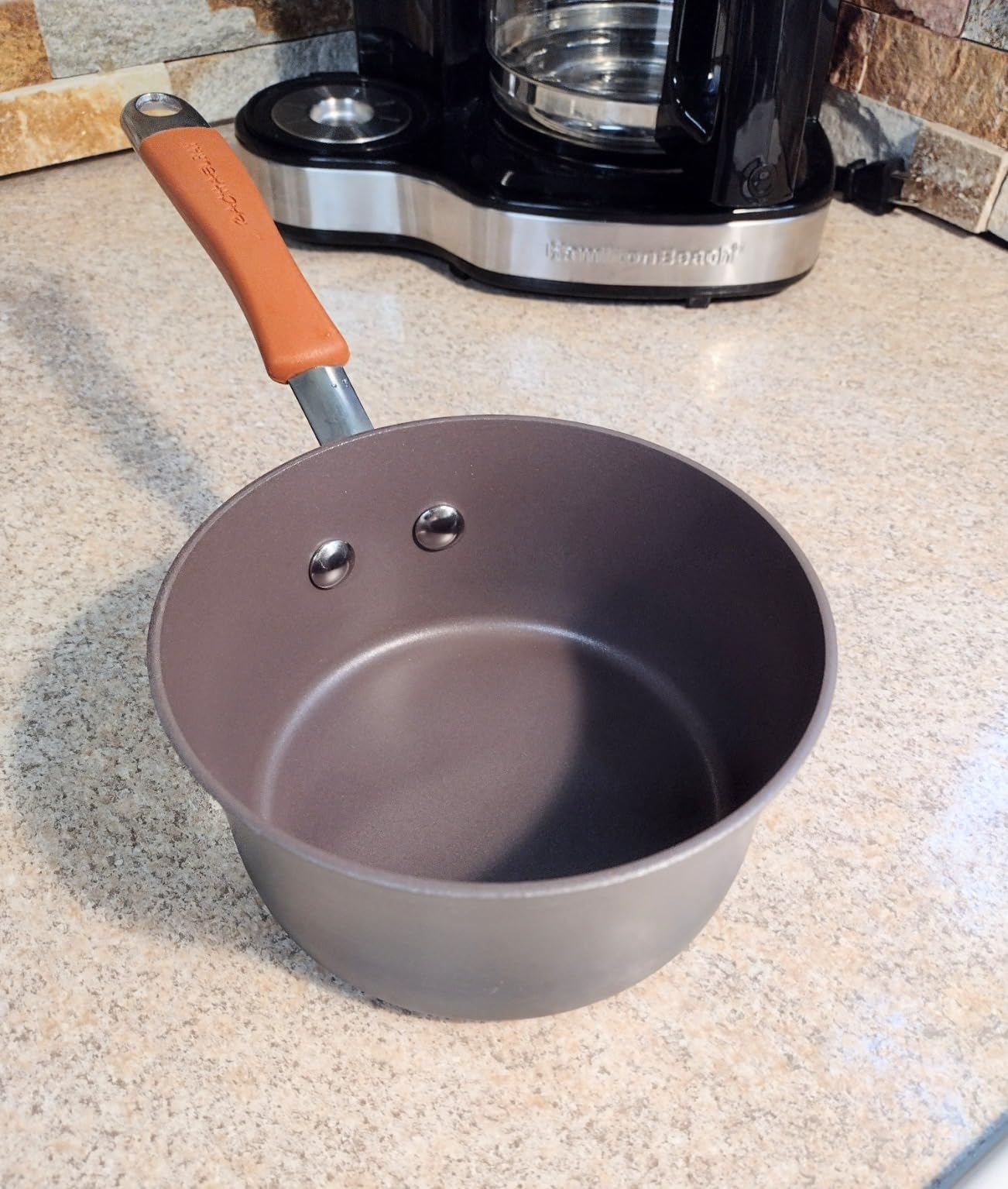Rachael Ray Cucina Dishwasher-Safe Hard-Anodized Pots and Pans Set Non Stick Cookware, 12-Piece, Gray with Red Handles customer photo 2