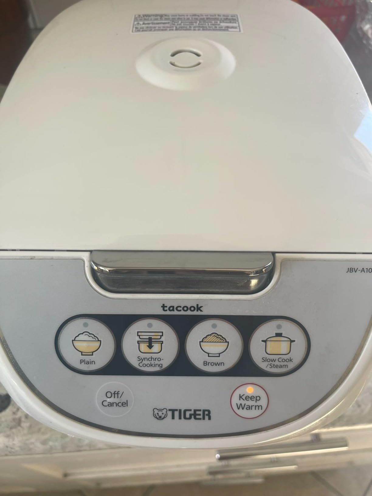 Tiger JBV-A10U 5.5 Cup Micom Rice Cooker with Tacook (White) customer photo 1
