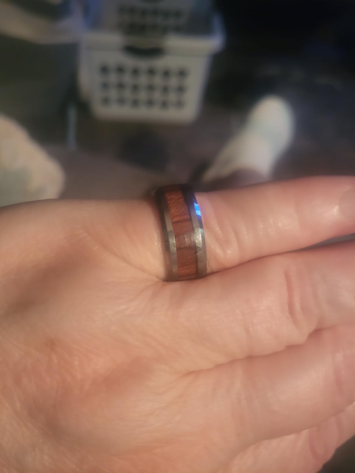 King Will Nature Koa Wood Inlay Tungsten Carbide Wedding Ring for Men | Silver/Black/Gold/Green/Rose Gold/Blue, Wedding Band, High Polished, Anniversary Rings, Comfort Fit, Koa wood inlay customer photo 2