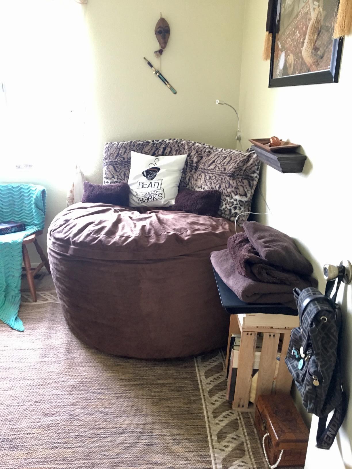 Sofa Sack Bean Bag Chair - Plush, Ultra Soft - Memory Foam Bean Bag Chair with Microsuede Cover - Stuffed Foam Filled Furniture and Accessories for Dorm Room 5 Feet - Charcoal customer photo 1