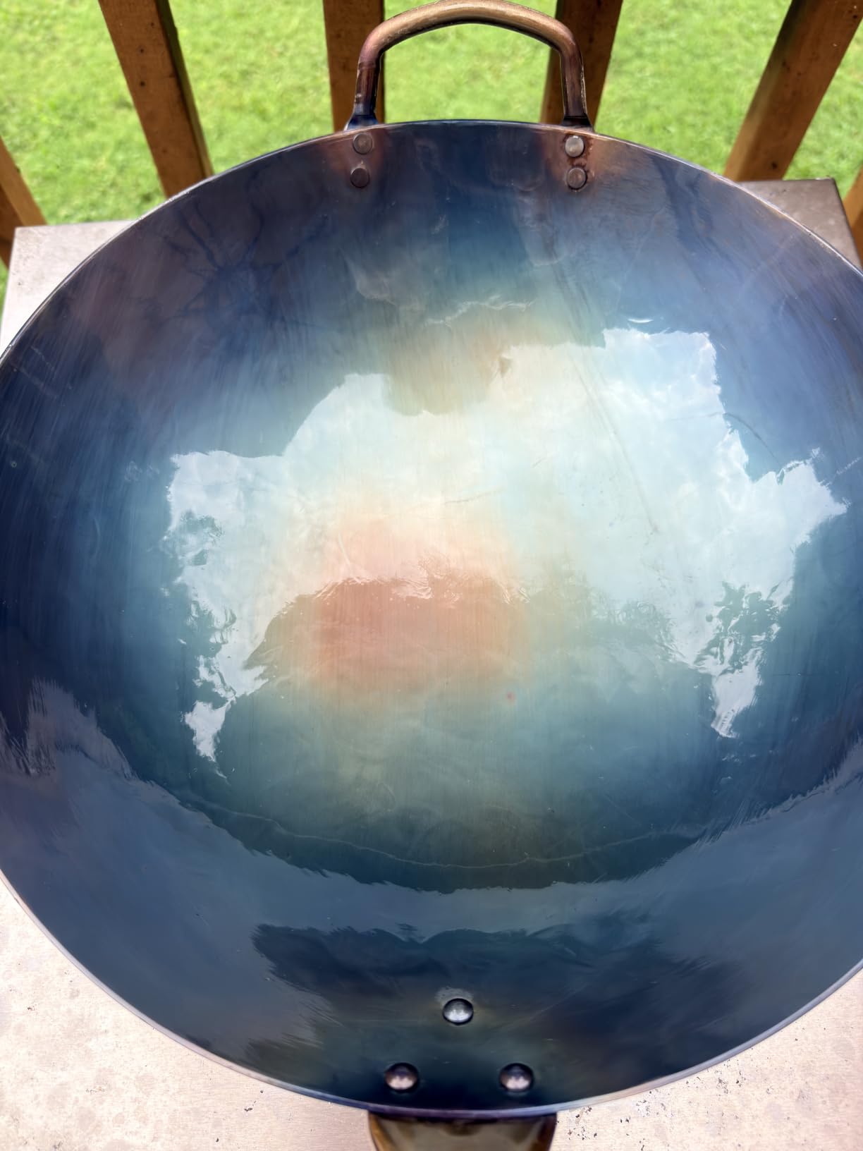 Craft Wok Traditional Hand Hammered Chinese Carbon Steel Wok with Wooden and Steel Helper Handle (14 Inch, Round Bottom Pow Wok Pan) customer photo 2
