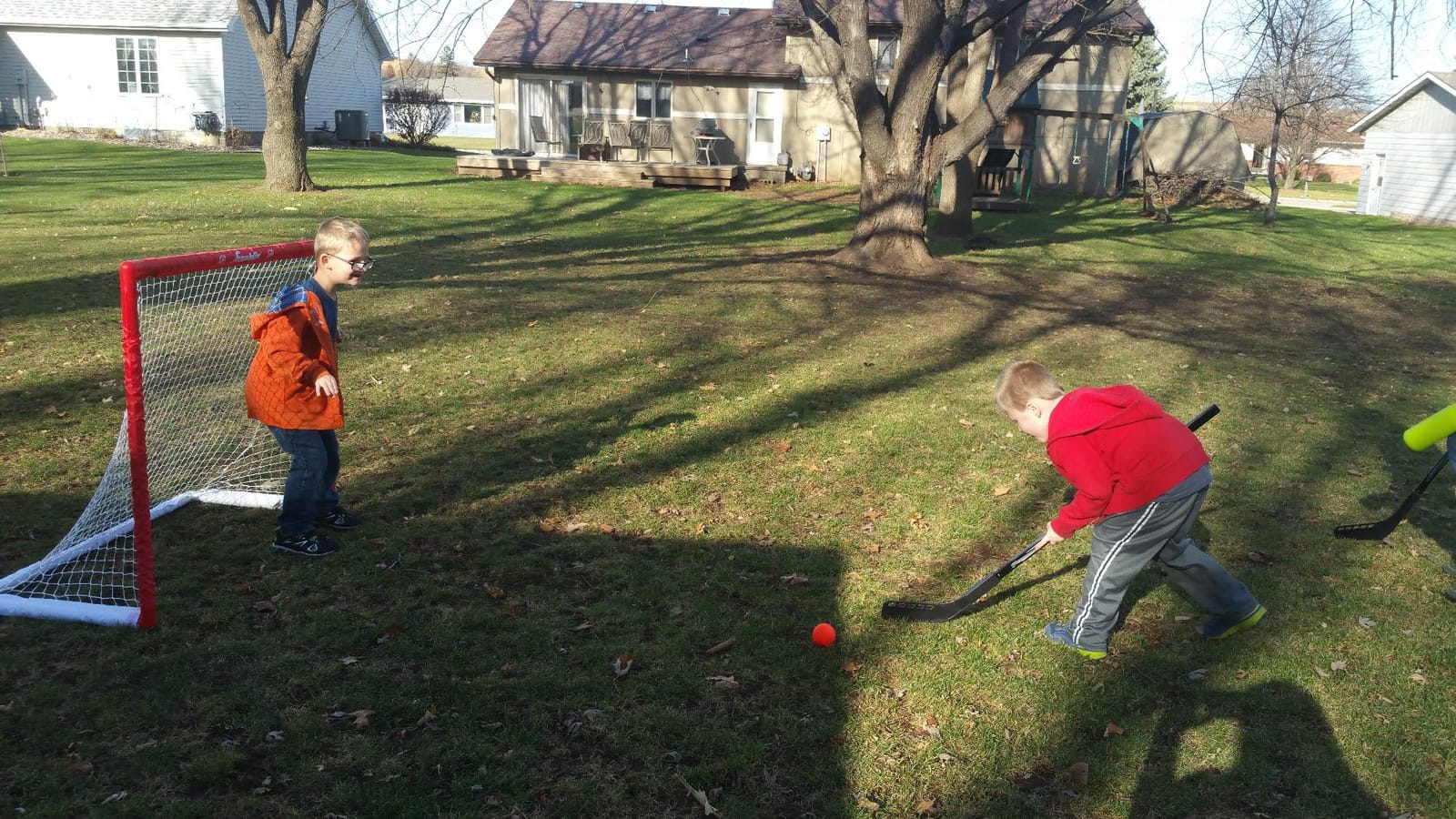 Franklin Sports Hockey Goal, Ball, and Stick Set - NHL | Driveway Fun for Beginners, Complete Starter Kit, Lightweight PVC Frame, Durable Pre-Fit Netting, For Junior Players customer photo 2