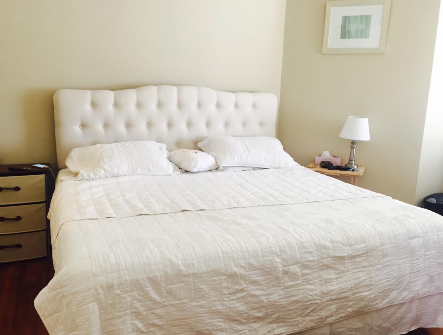 Modway Annabel Tufted Button Linen Fabric Upholstered King Headboard in Ivory customer photo 1