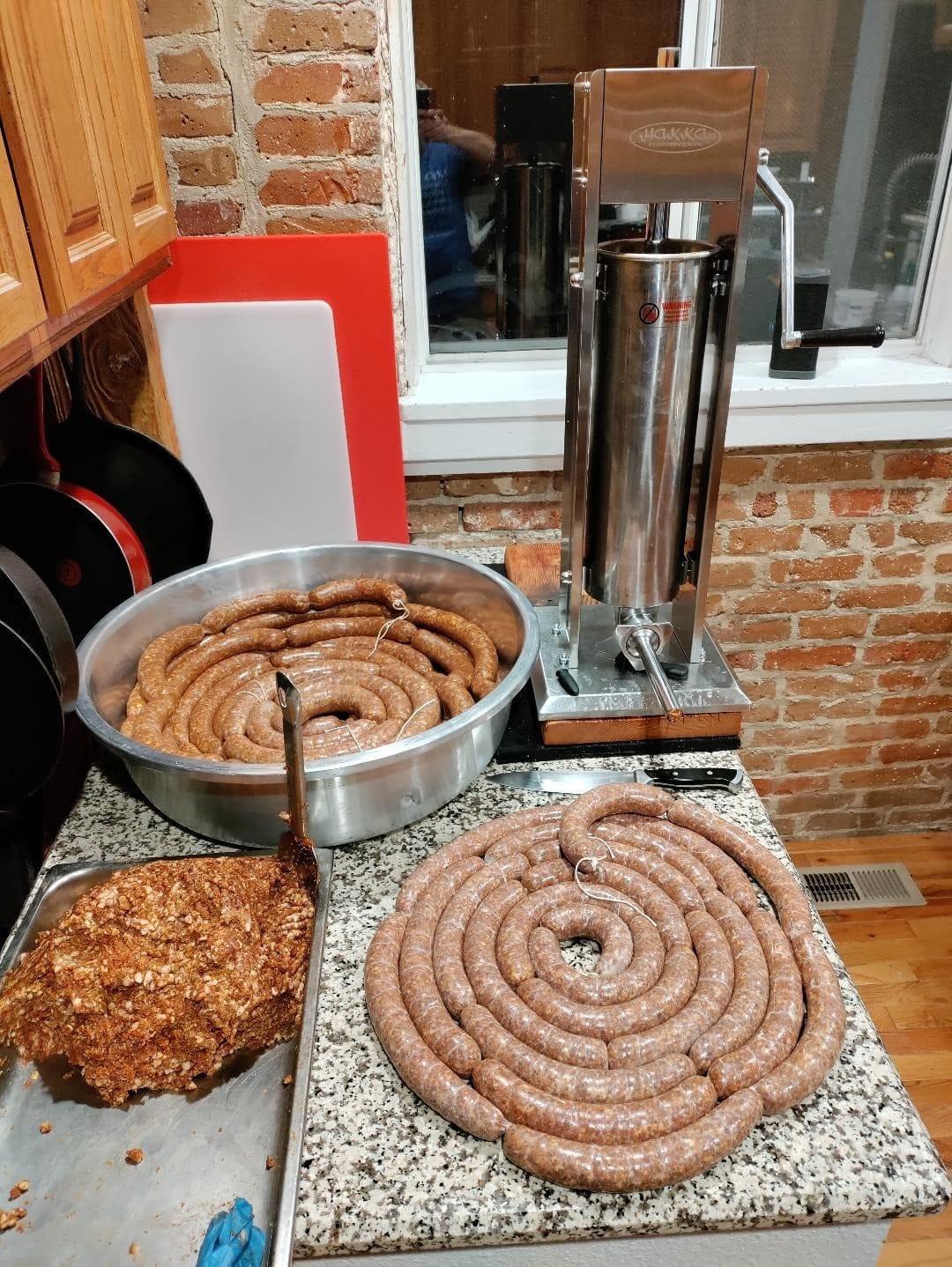 Hakka 11 Lb/5 L Sausage Stuffer 2 Speed Stainless Steel Vertical Sausage Maker customer photo 1
