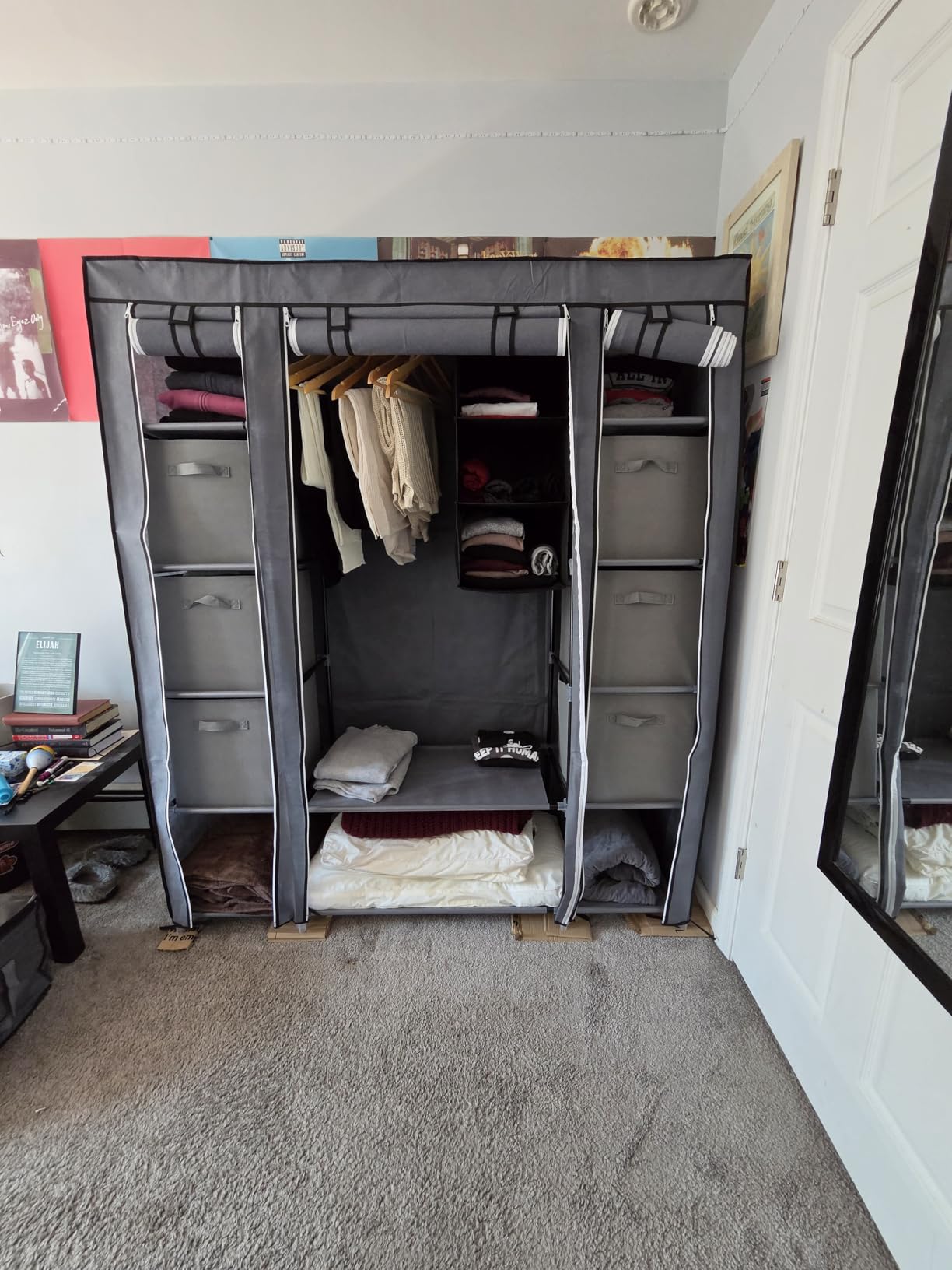 SONGMICS Closet Wardrobe, Portable Closet, Clothes Storage Organizer | Clothes Rail, Dove Gray, Rylan Collection ULSF03G customer photo 1