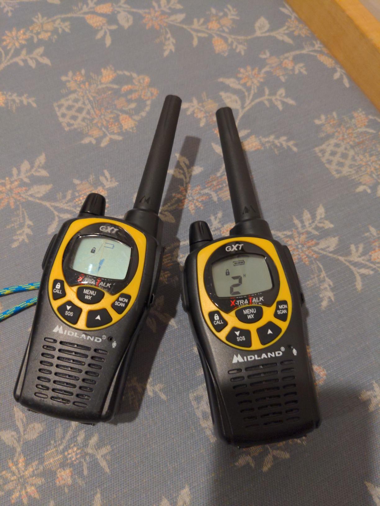 Midland GXT1030VP4 GMRS Two-Way Radio (50-Channel, Long Range, 142 Privacy Codes, SOS, NOAA, Rechargeable Nickel Battery, Black/Yellow, 2-Pack) customer photo 1