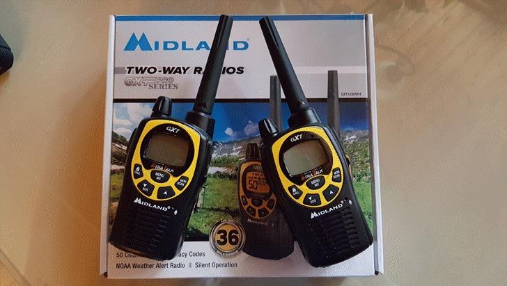 Midland GXT1030VP4 GMRS Two-Way Radio (50-Channel, Long Range, 142 Privacy Codes, SOS, NOAA, Rechargeable Nickel Battery, Black/Yellow, 2-Pack) customer photo 2