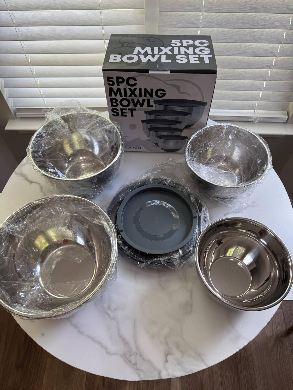 Priority Chef Premium Mixing Bowls With Lids Set, Airtight Lids, Thicker Stainless Steel, Non-Slip Base, 5 Nesting Steel Bowls for Kitchen, Large Prep Metal Bowl Set 1.5/2/3/4/5 Qt, Black customer photo 1