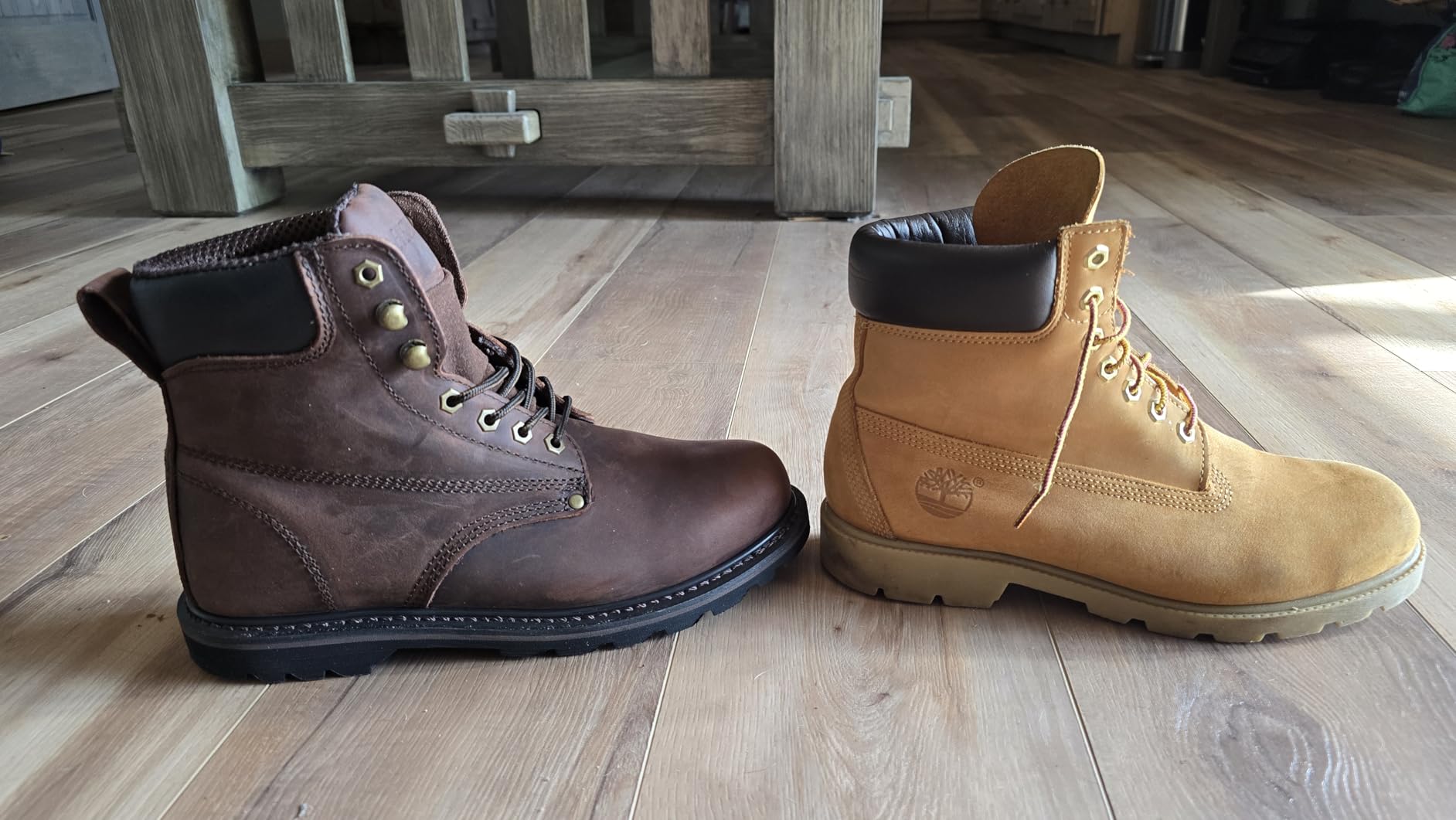 Work Boots for Men Soft Toe - 6inch Leather Boots for Construction Rubber Sole Working botas de trabajo para hombre, 