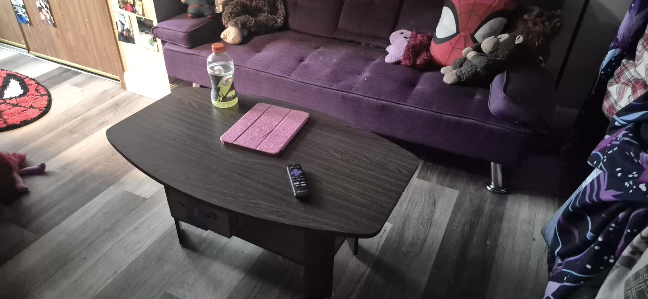 Furinno Simple Design Coffee Table, French Oak Grey/Black | Small Side Table wih Open Shelf, Tabletop with Soft Edges, for Living Room, Home Office customer photo 1