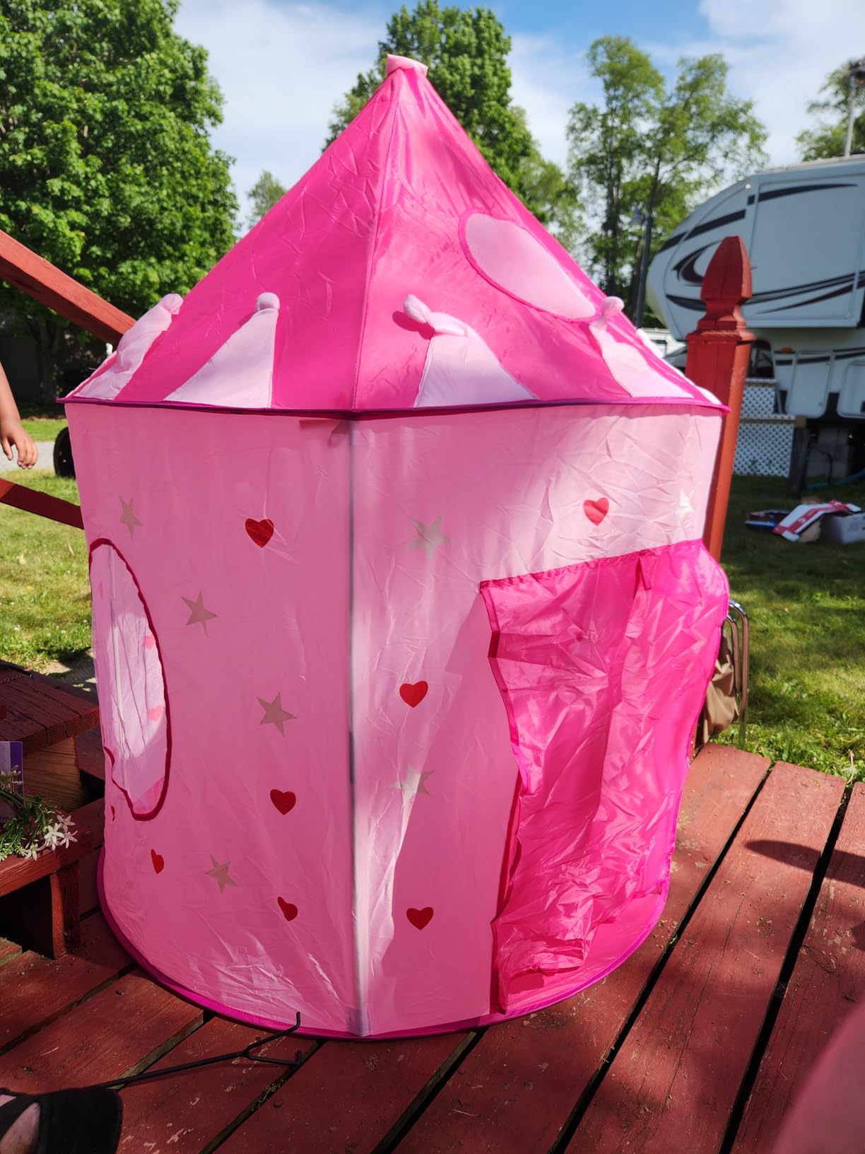 Playz 5pc Princess Castle Play Tent for Kids Glow in Dark Pink Princess Pit | Playhouse w/ Costume, Princess Tent for Toddlers, Kids Play Tent Indoor, Kids tent indoor pop up pink tent for girls 3+ customer photo 2