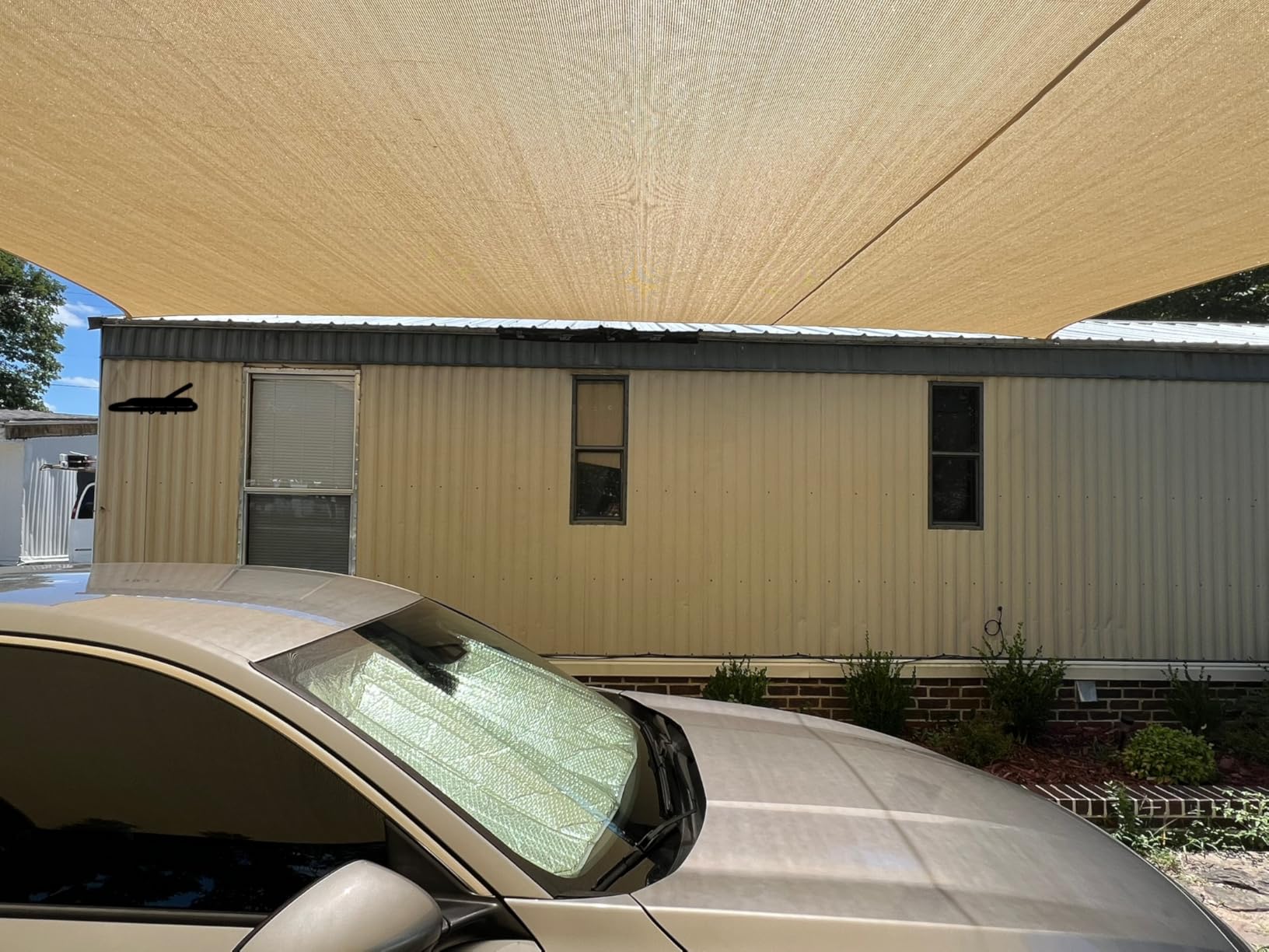 Shade&Beyond 16'X16'X16' Sun Shade Sail Sand Triangle | 95% UV Block, Curved Edge, Permeable Canopy for Patio Yard Deck Pergola, Custom Size Available customer photo 2
