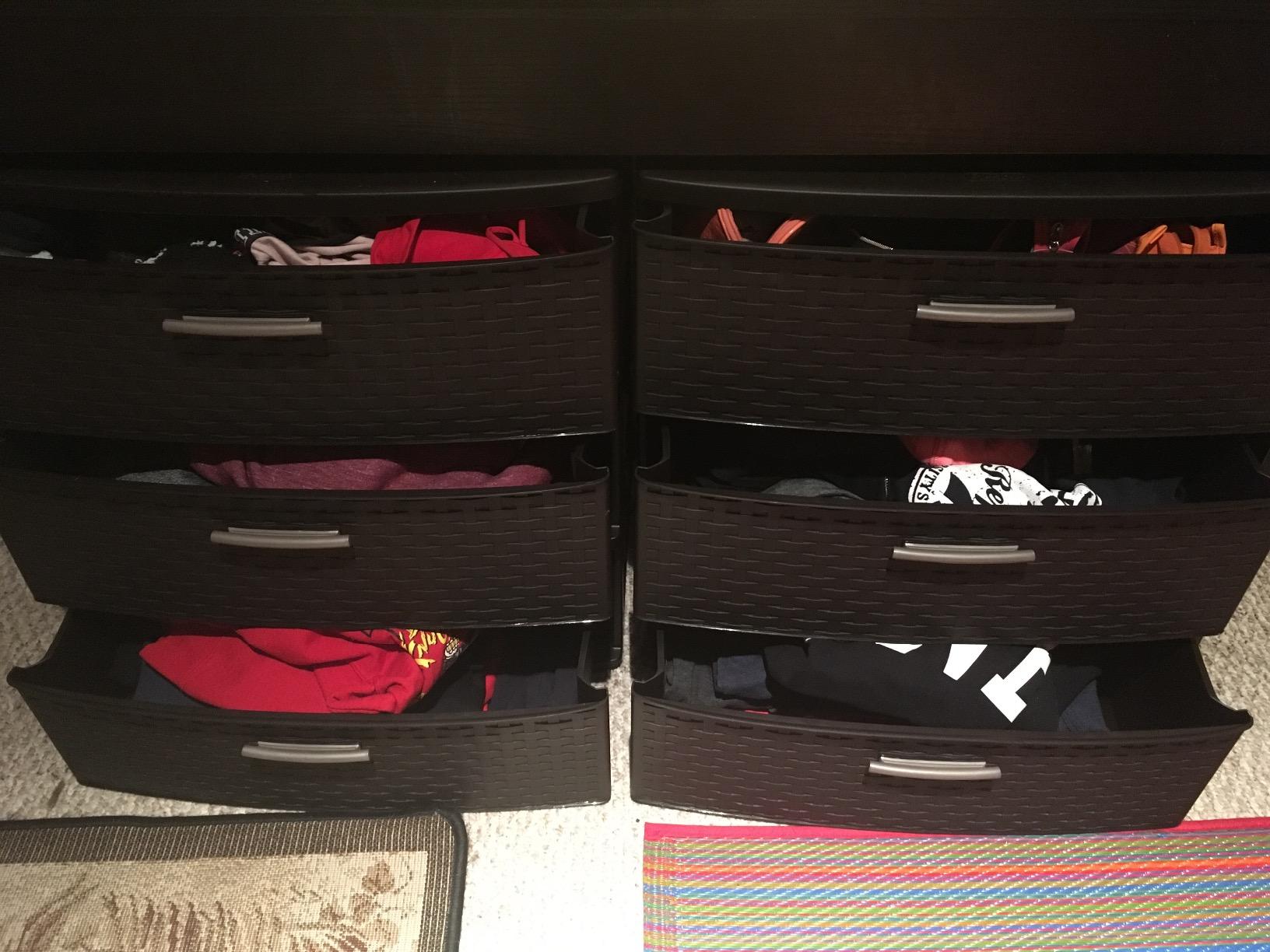Sterilite Wide 3 Drawer Weave Tower, Home Organizer, Espresso customer photo 2