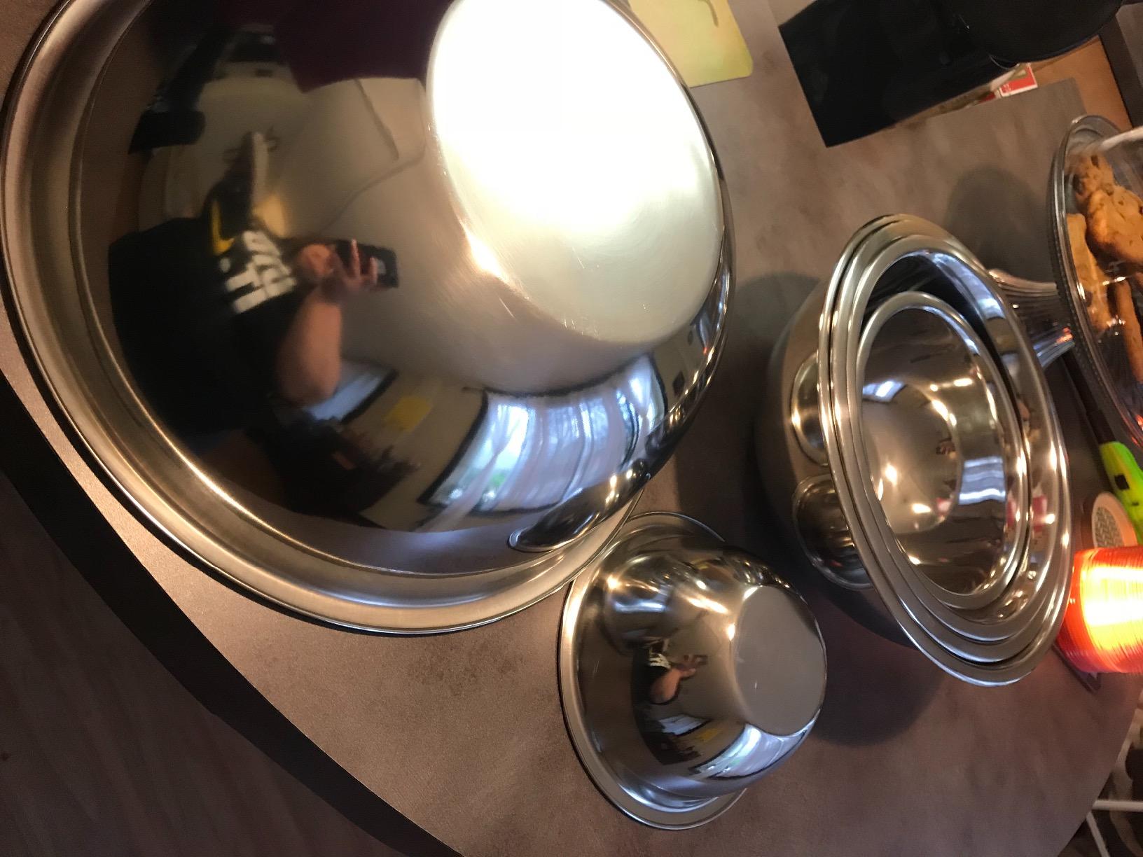 FineDine Stainless Steel Mixing Bowls Set, Dishwasher Safe, 6 Piece Metal Mixing Bowls For Kitchen, Nesting, Large, Small, Big Food Prep, Cooking, Baking customer photo 2
