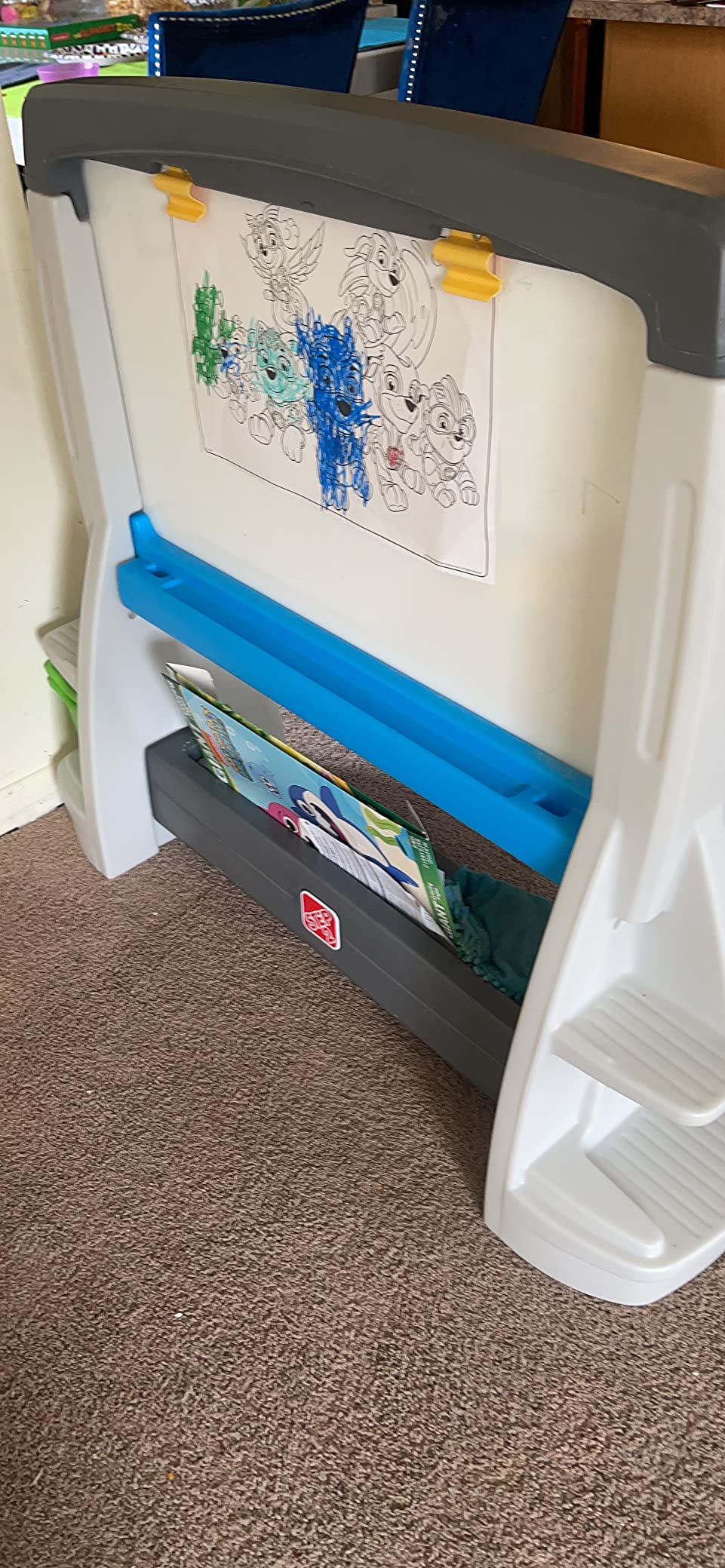 Step2 Jumbo Art Easel, Kids Art Activity Table, Double-Sided Dry Erase and Chalkboard, Storage Bins and Trays, For Toddlers and Preschoolers Ages 3+ Years Old customer photo 2