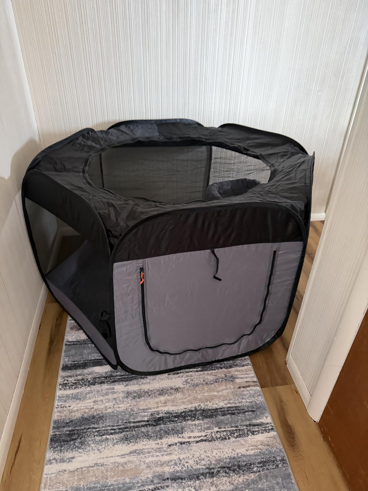FurHaven Soft-Sided Dog & Cat Playpen, Portable Foldable Indoor & Outdoor Pet Playpen with Mesh Windows & Zippered Door, Gray, Extra Large customer photo 1
