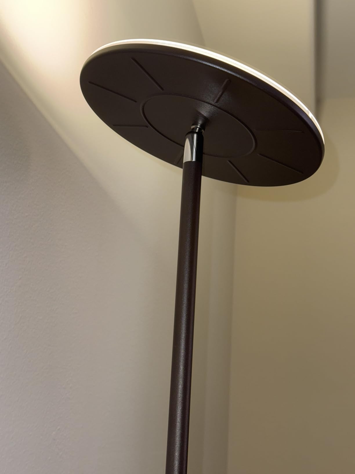 Brightech Sky LED Floor lamp, Torchiere Super Bright Floor Lamp for Living Room Decor & Office - Dimmable, Tall Standing Lamp with Warm Light for Bedroom & Reading - White customer photo 2