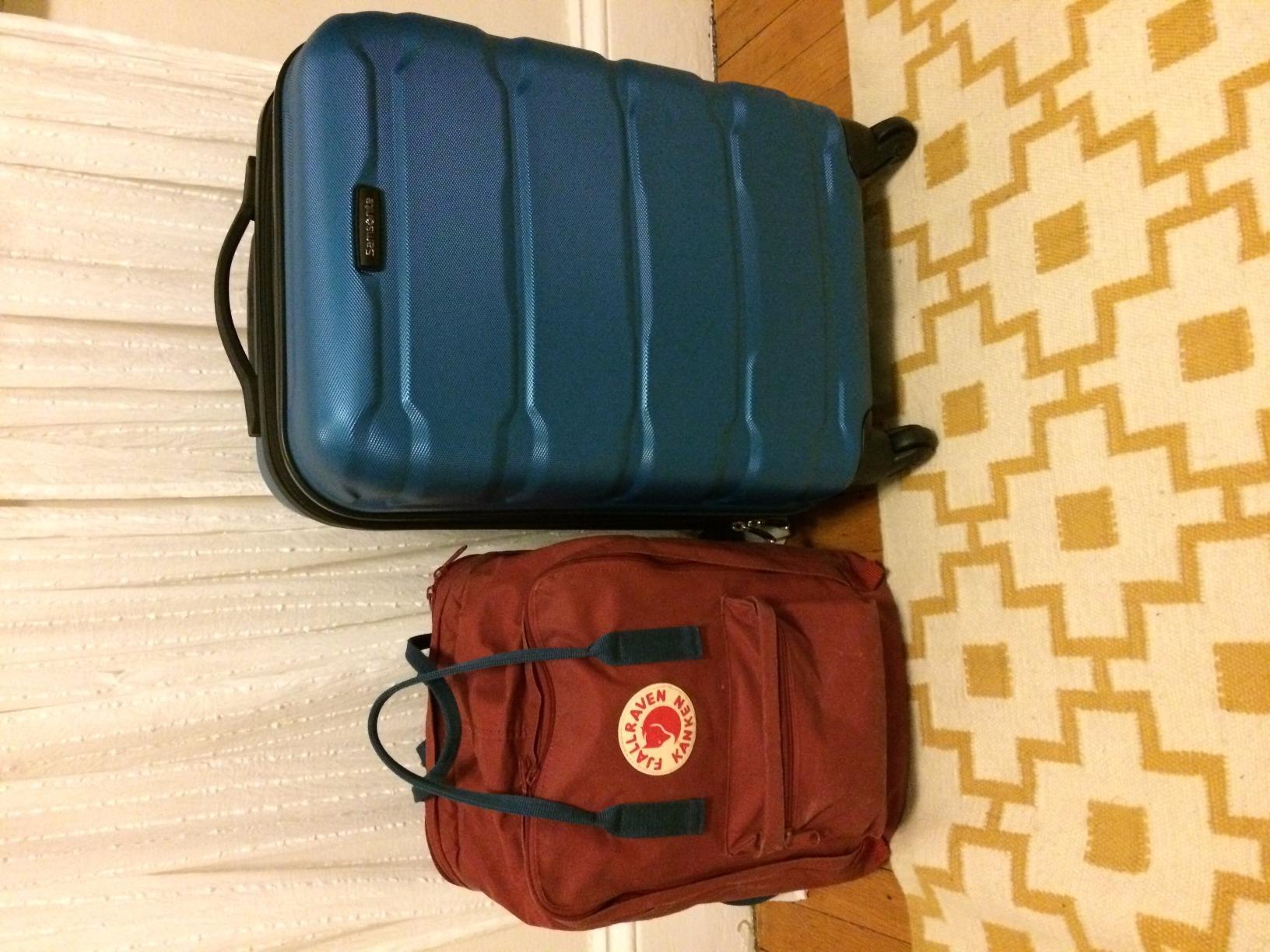 Samsonite Omni PC Hardside Expandable Luggage with Spinner Wheels, Navy, Checked-Large 28-Inch customer photo 1