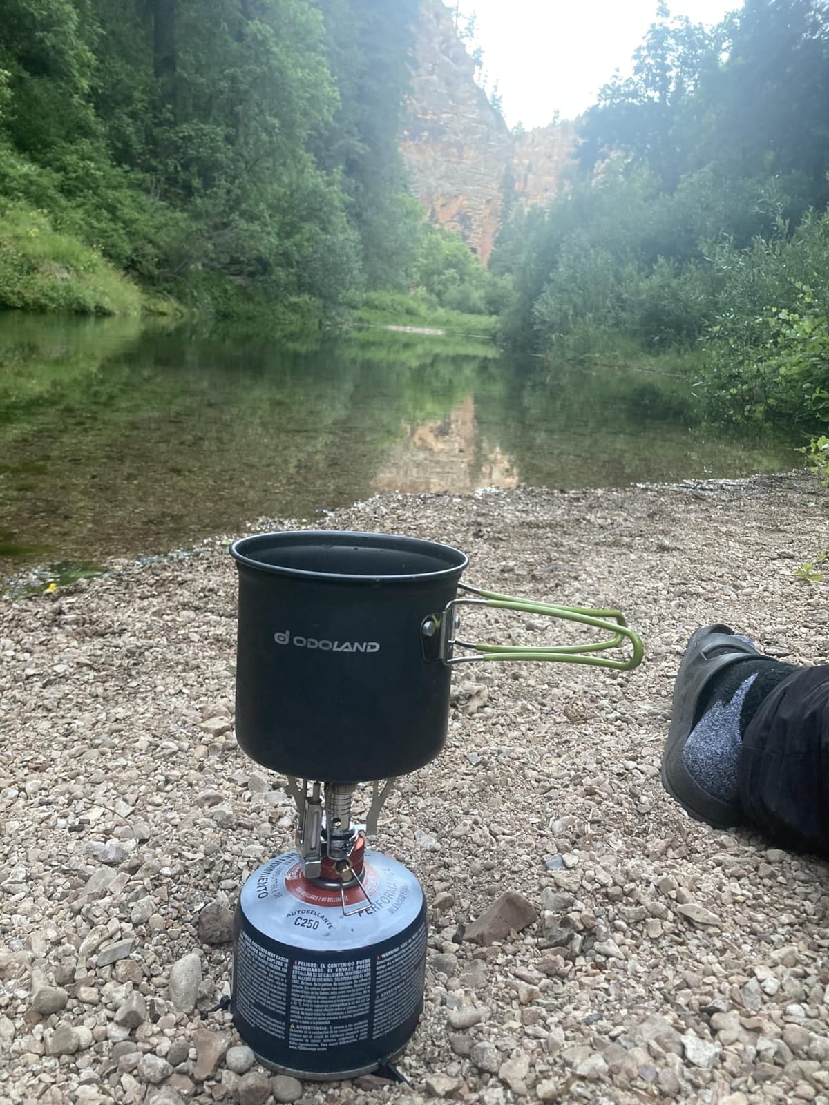 Odoland Camping Cookware Stove Carabiner Canister Stand Tripod and Stainless Steel Cup, Tank Bracket, Fork Spoon Kit for Backpacking, Outdoor Camping Hiking and Picnic customer photo 1