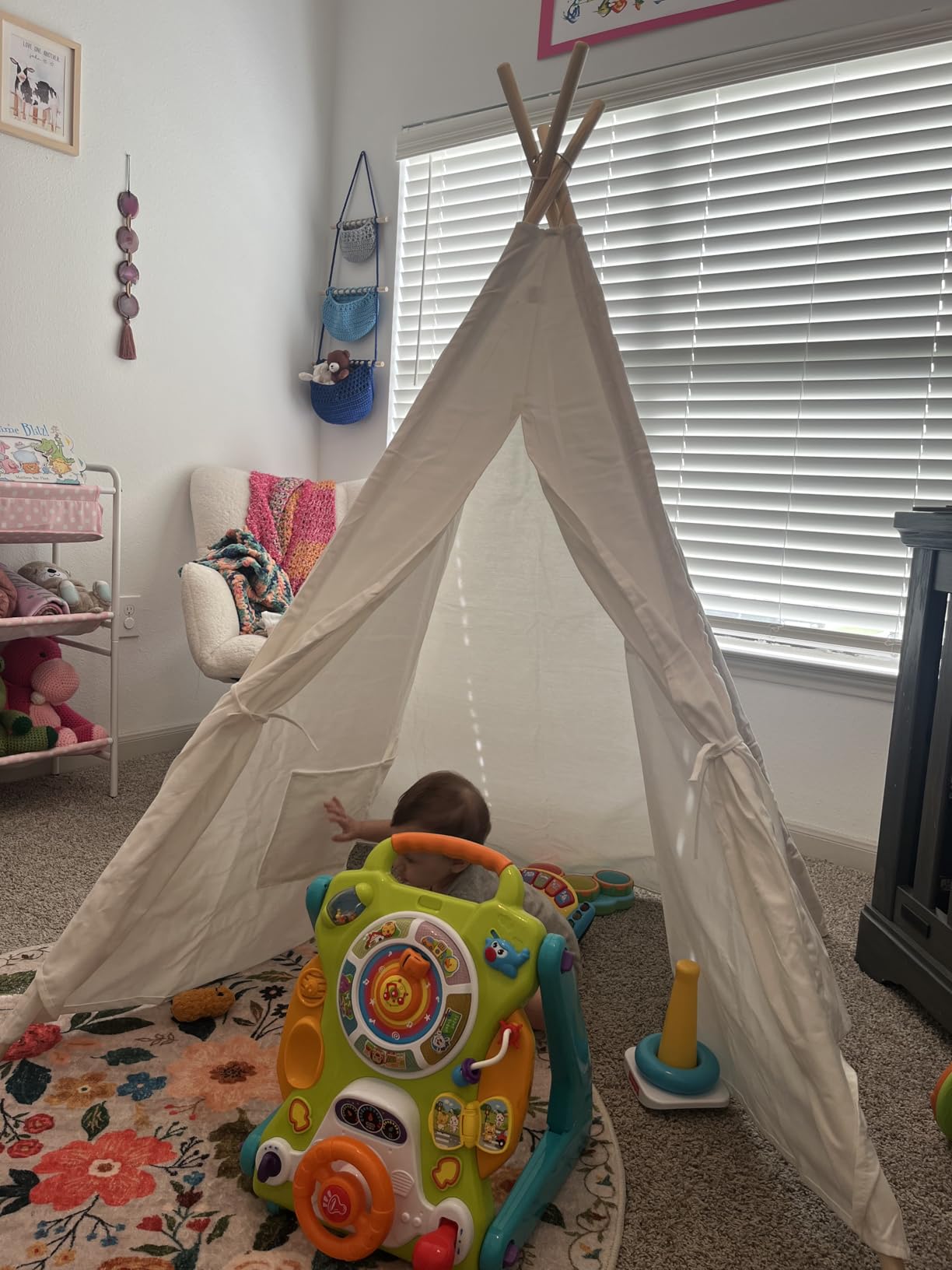 Little Dove Teepee Tent for Kids with Star Lights, Mat & Campfire Toy | Premium Cotton Canvas Play Tent with Carry Bag, Foldable Kids Tent for Reading, Pretend Play & Indoor Adventures, Ideal Gift customer photo 2