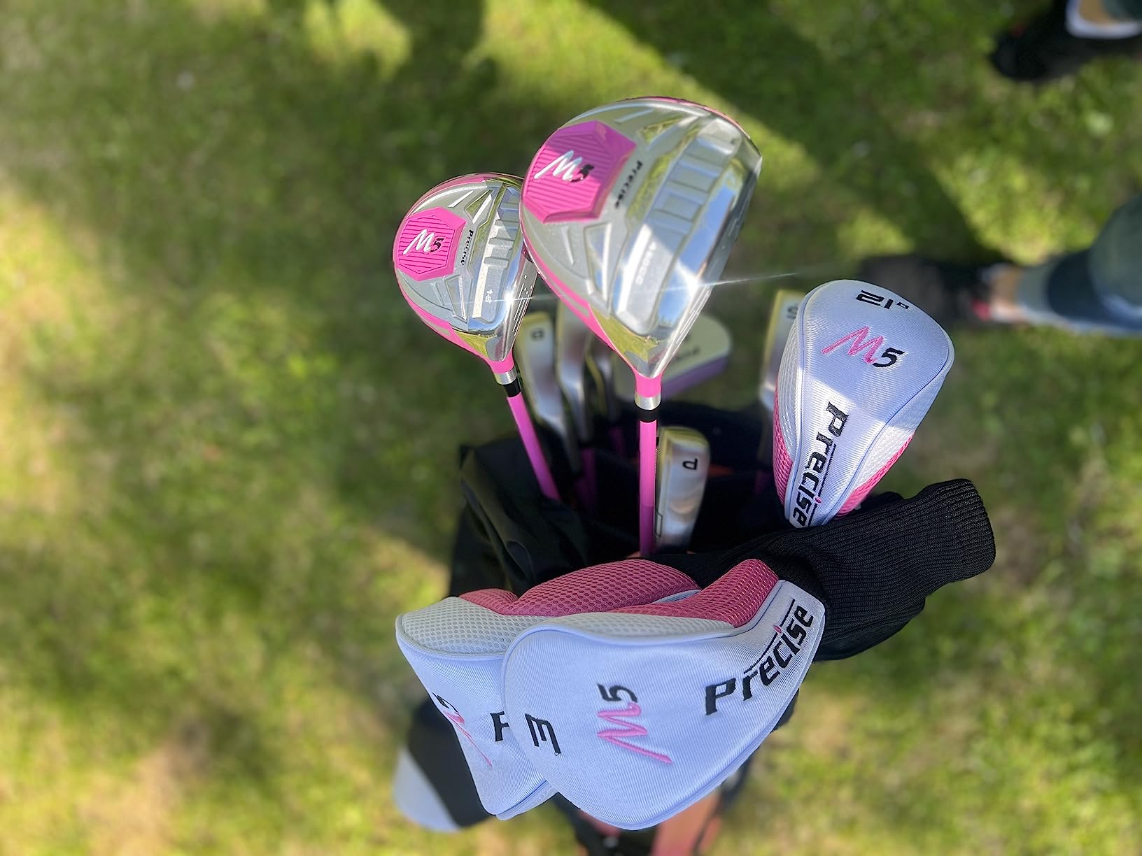 Precise M5 - Women's Golf Club Set - Pink | Titanium Driver, Stainless Fairway & Hybrid, Irons Through Wedge, Putter, 3 Headcovers, Petite To Tall, Left/Right customer photo 1