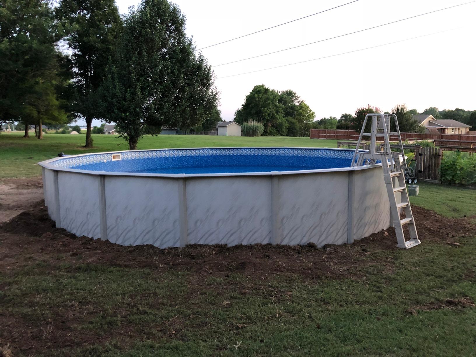 Meadows 15 ft x 24 ft Oval Above Ground Swimming Pool Kit | 52 Inch Steel Walls | Bundle Includes: 25 Gauge Liner, A-Frame Ladder, Sand Filter System with Pump & Skimmer customer photo 1